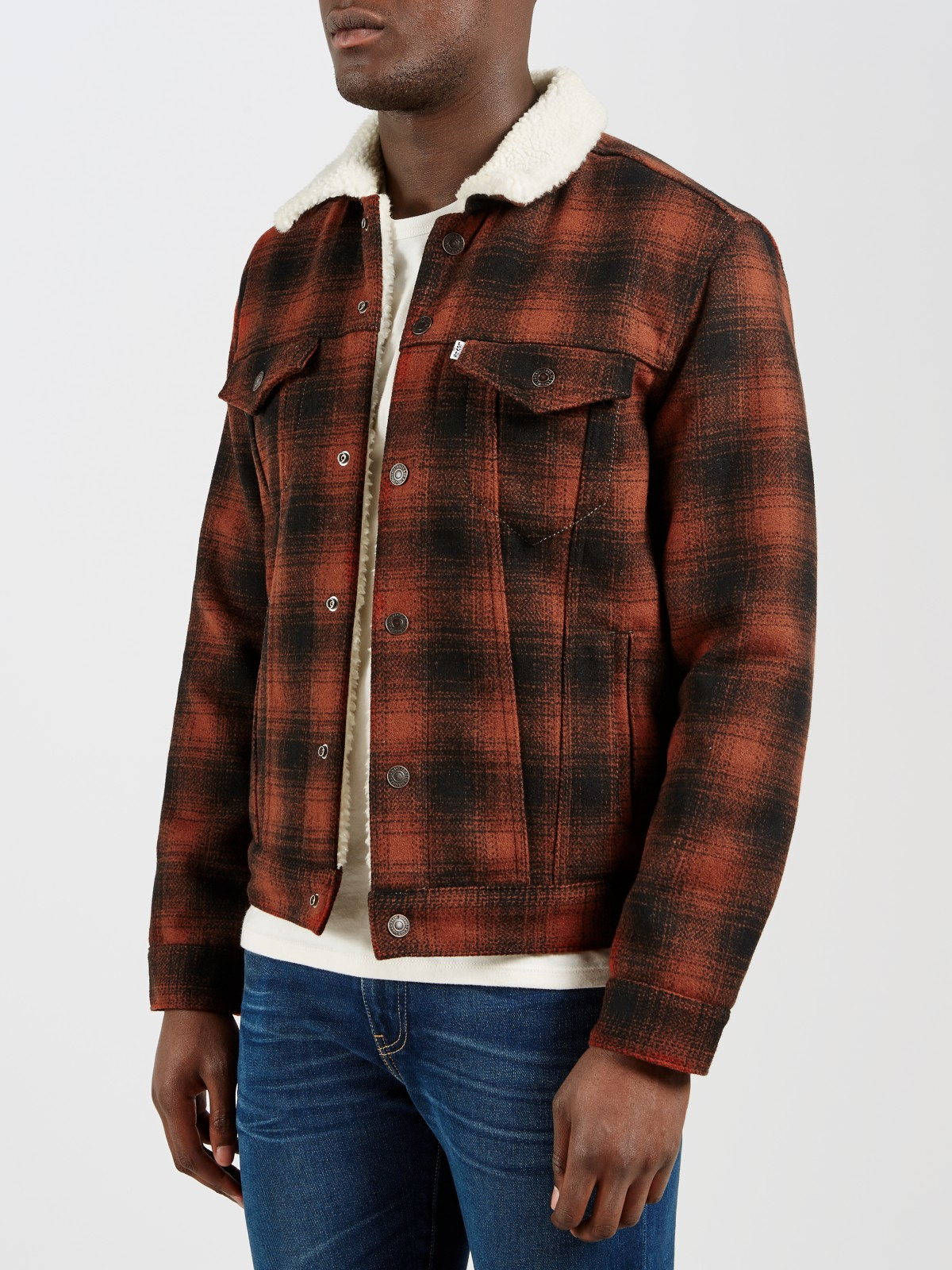 Levi'S Sherpa Check Jacket for Men - Lyst