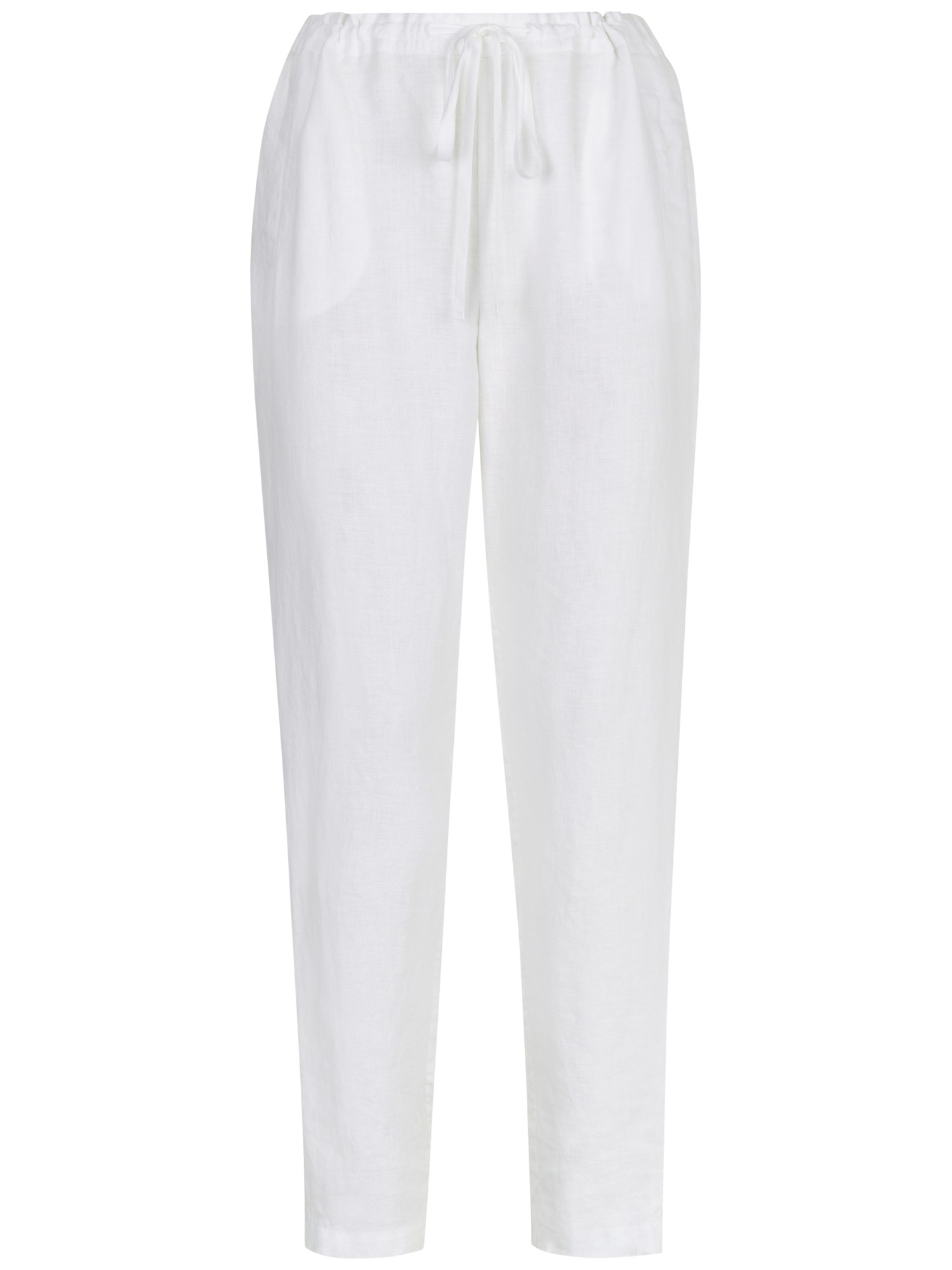 Jaeger Linen Drawstring Trousers in White | Lyst