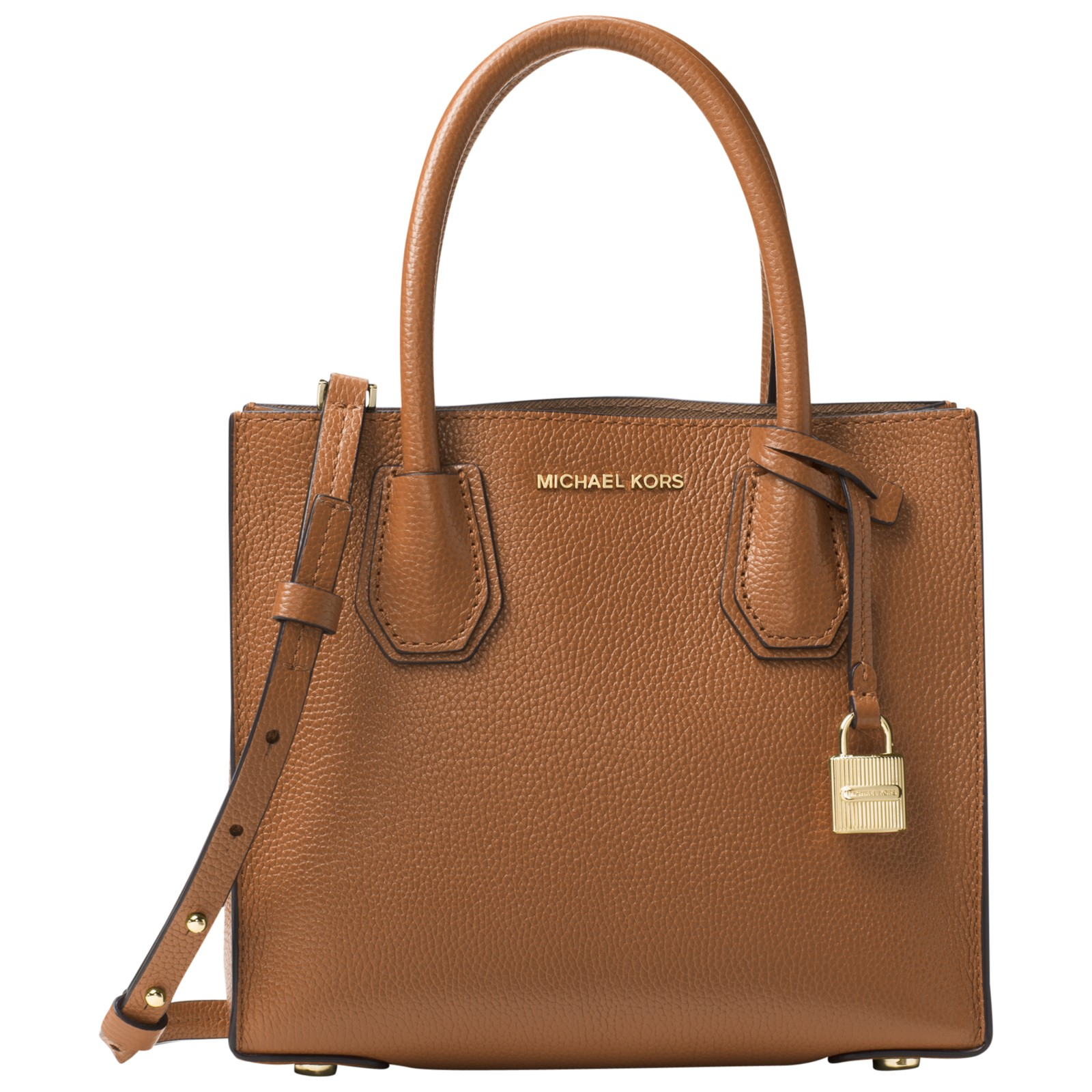 Michael michael kors Mercer Leather Messenger Bag in Brown | Lyst