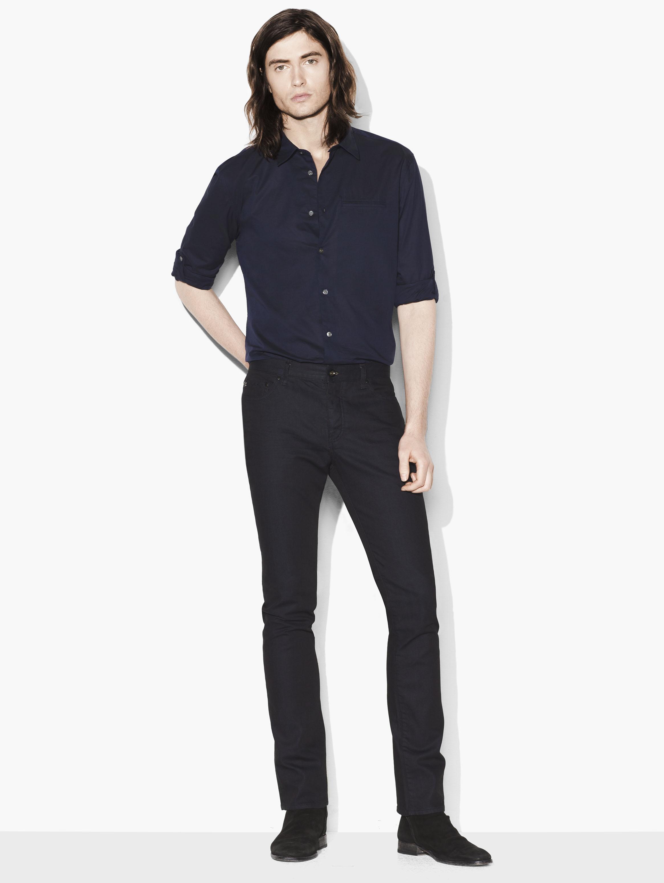 Lyst - John Varvatos Slim Fit Rolled Sleeve Shirt In Blue For Men