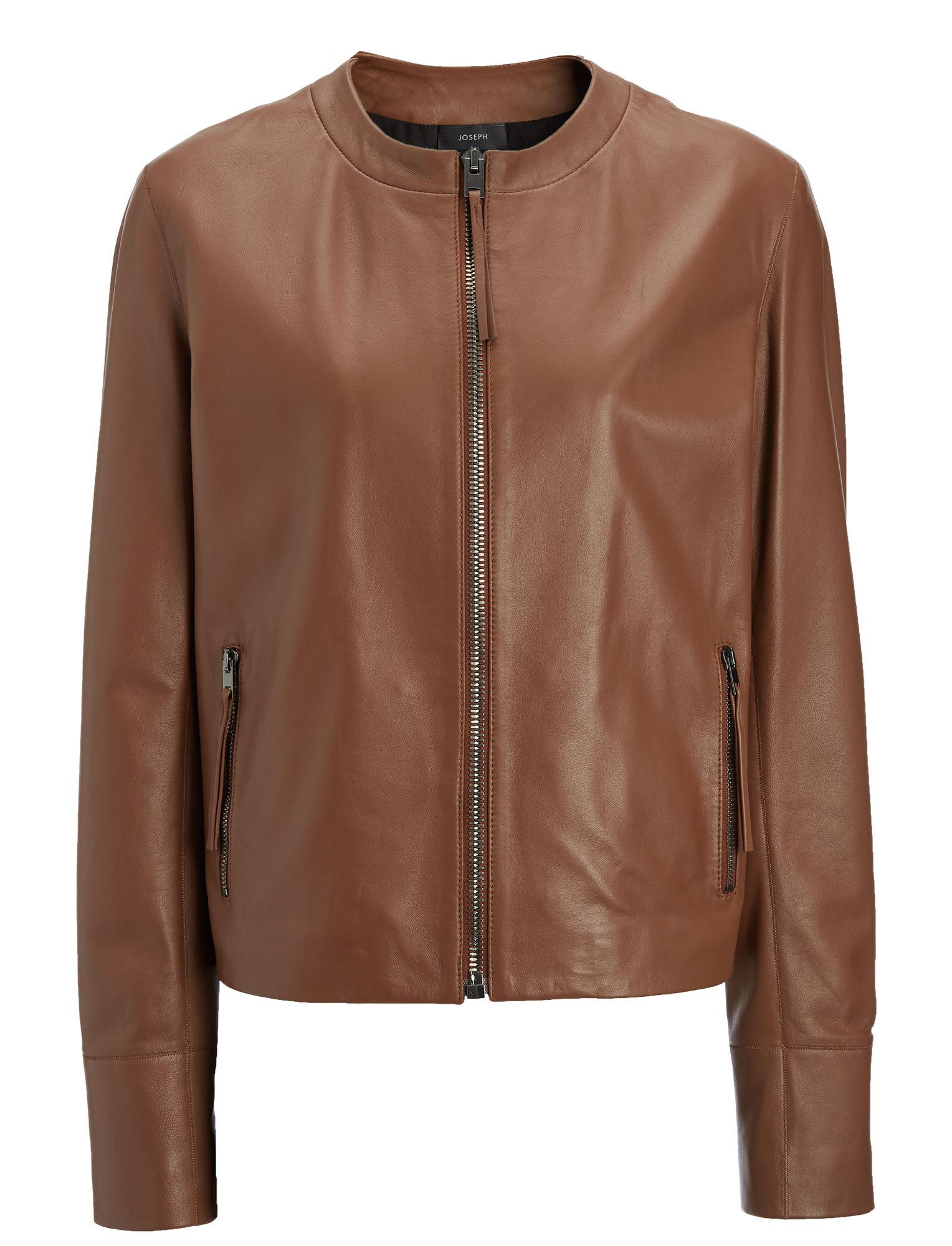 Lyst - Joseph Matt Nappa Leather Alya Jacket in Brown