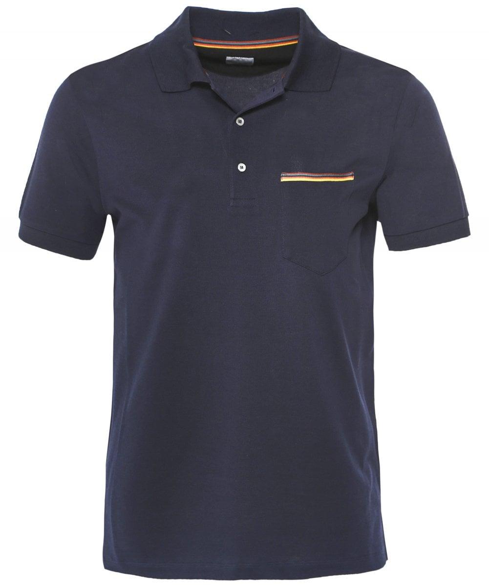 Lyst - Paul Smith Slim Fit Artist Stripe Pocket Polo Shirt in Blue for Men