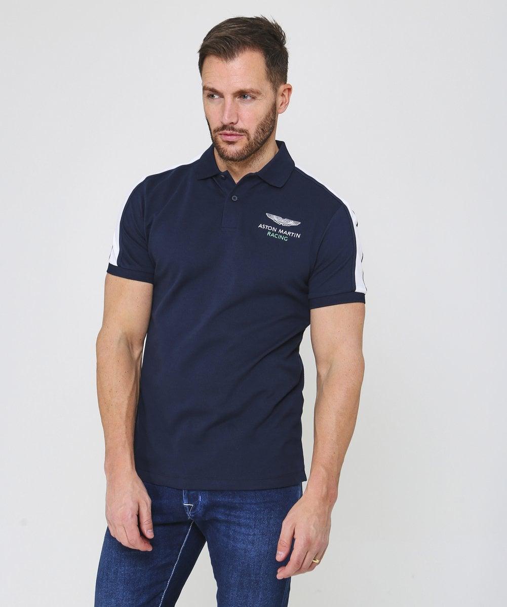 Hackett Slim Fit Shoulder Panel Polo Shirt in Blue for Men - Lyst