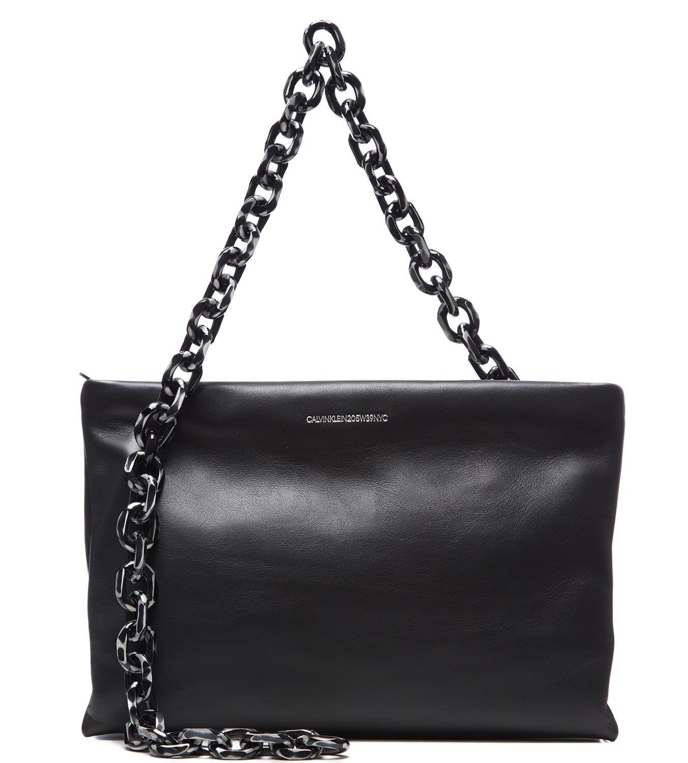 black leather calvin klein handbag