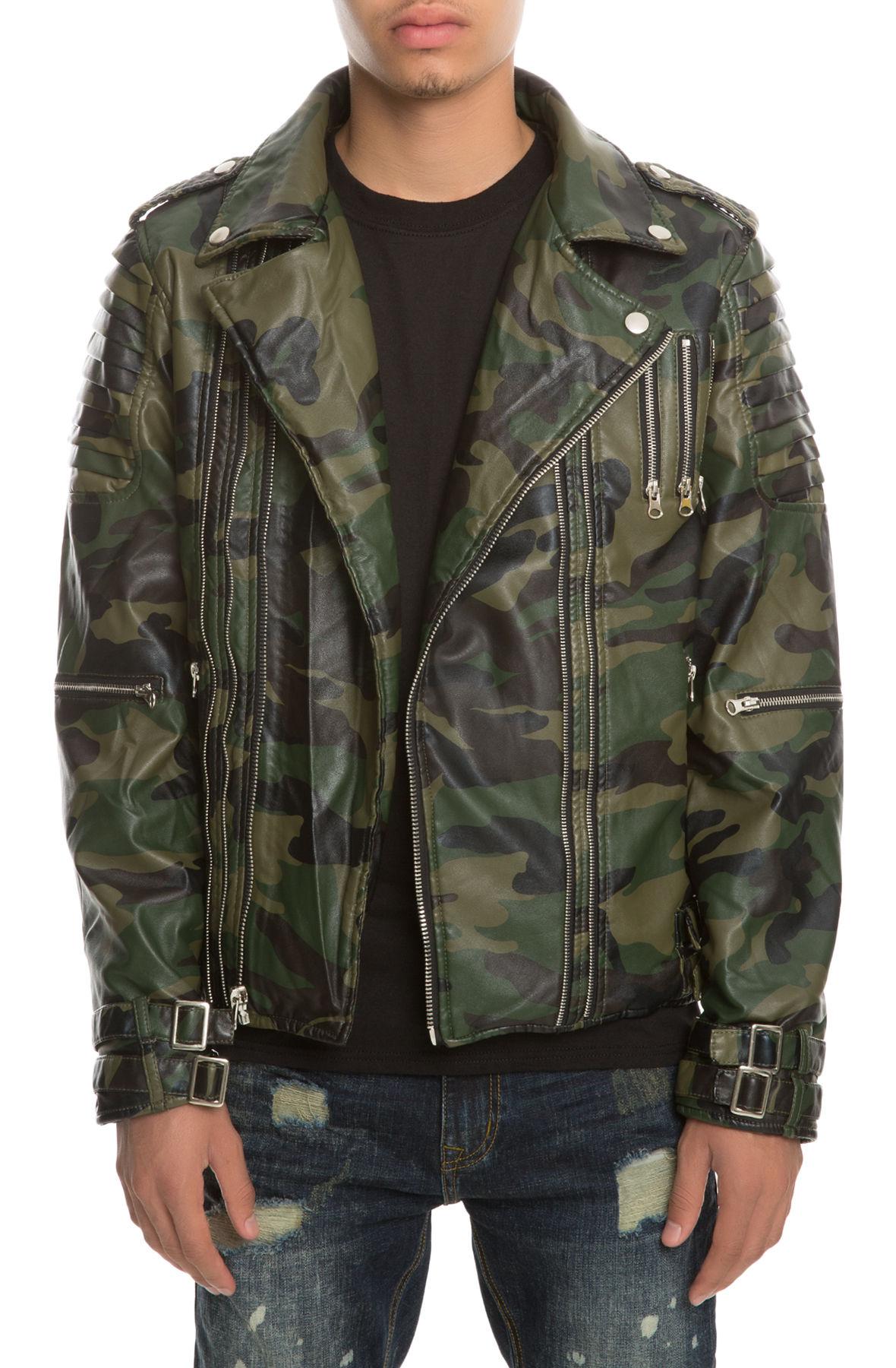 Lyst Reason The Leather Jacket In Green For Men Gallery