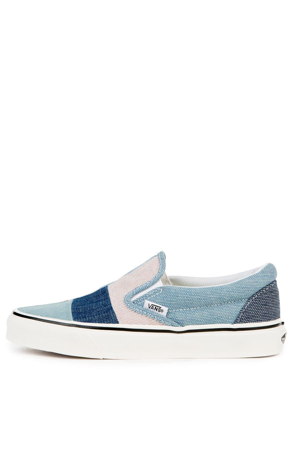 vans denim patchwork slip on