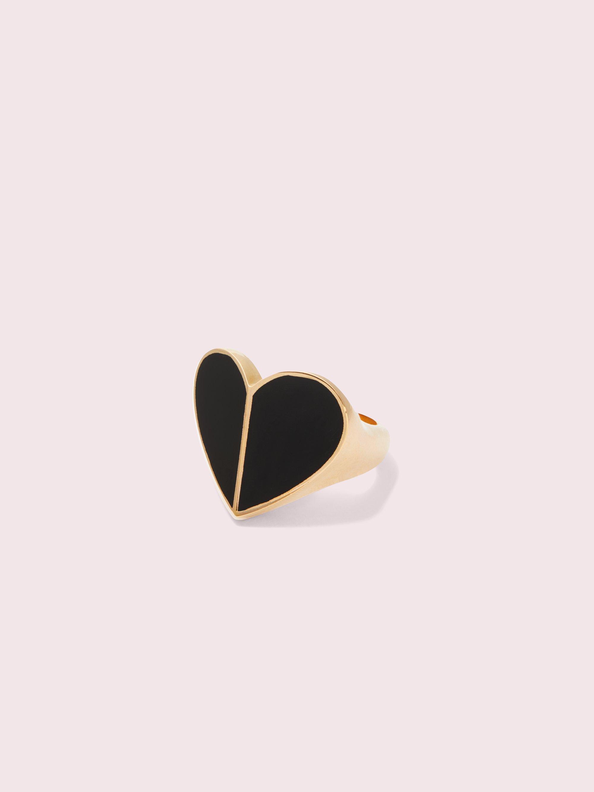 Lyst Kate Spade Heritage Spade Enamel Heart Ring in Black
