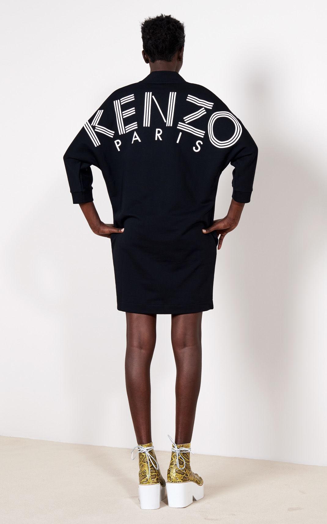 Kenzo Sport Sweatshirt Dress in Black | Lyst