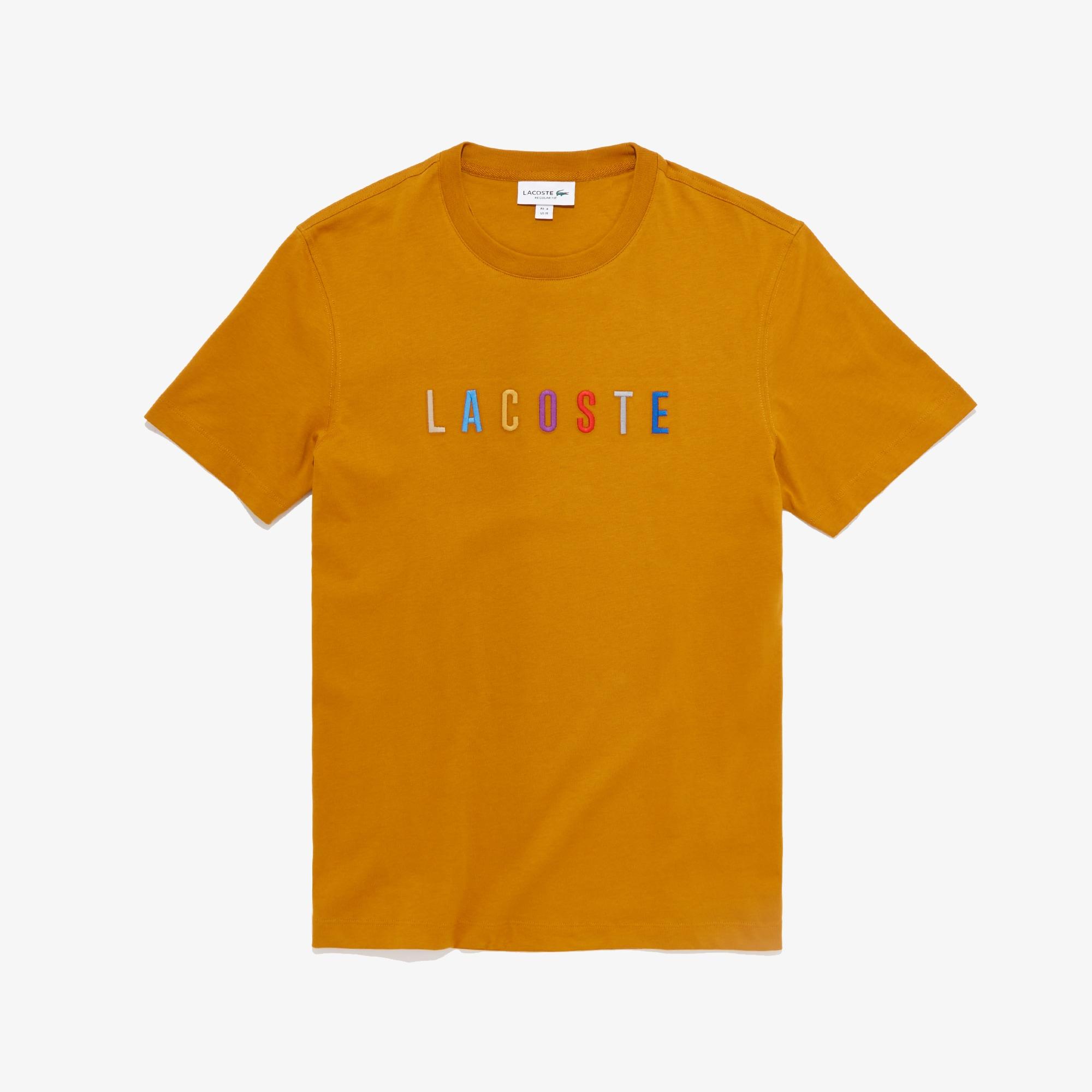 Lacoste Multicolored Logo Cotton T-shirt in Orange for Men - Lyst