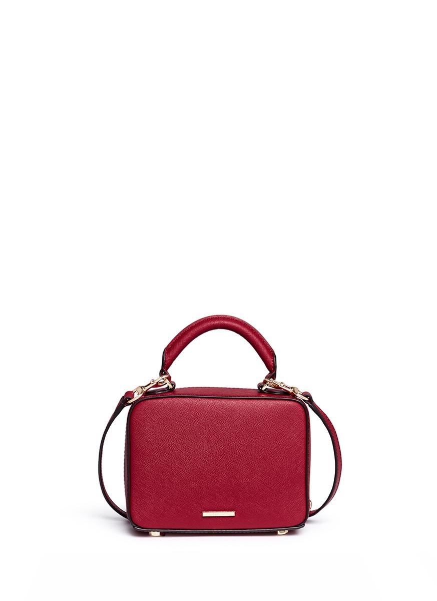 Lyst - Rebecca Minkoff &#39;love Perf Box&#39; Heart Perforated Saffiano Leather Crossbody Bag in Red