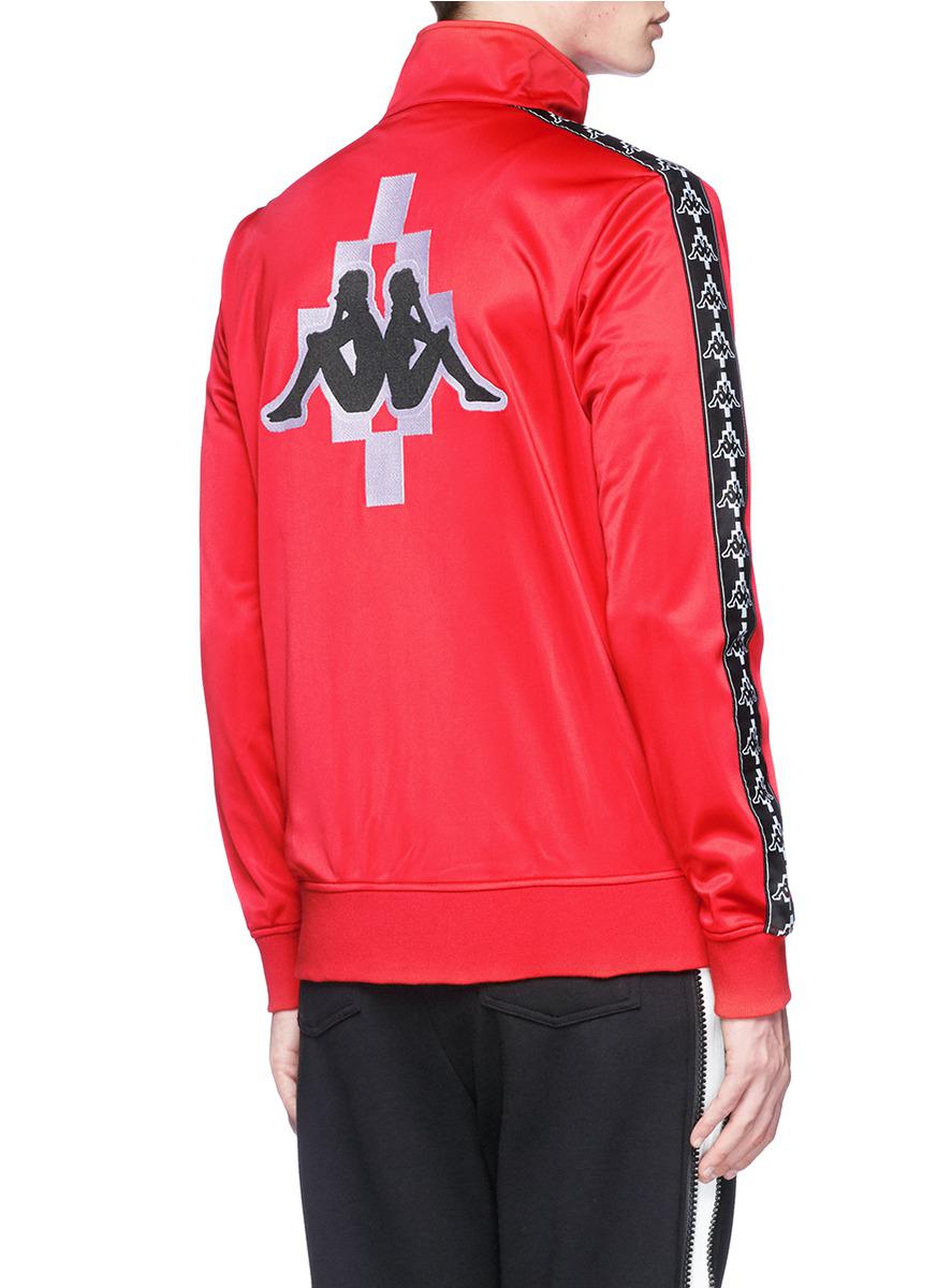 Lyst - Marcelo Burlon X Kappa Logo Embroidered Track Jacket in Red for Men