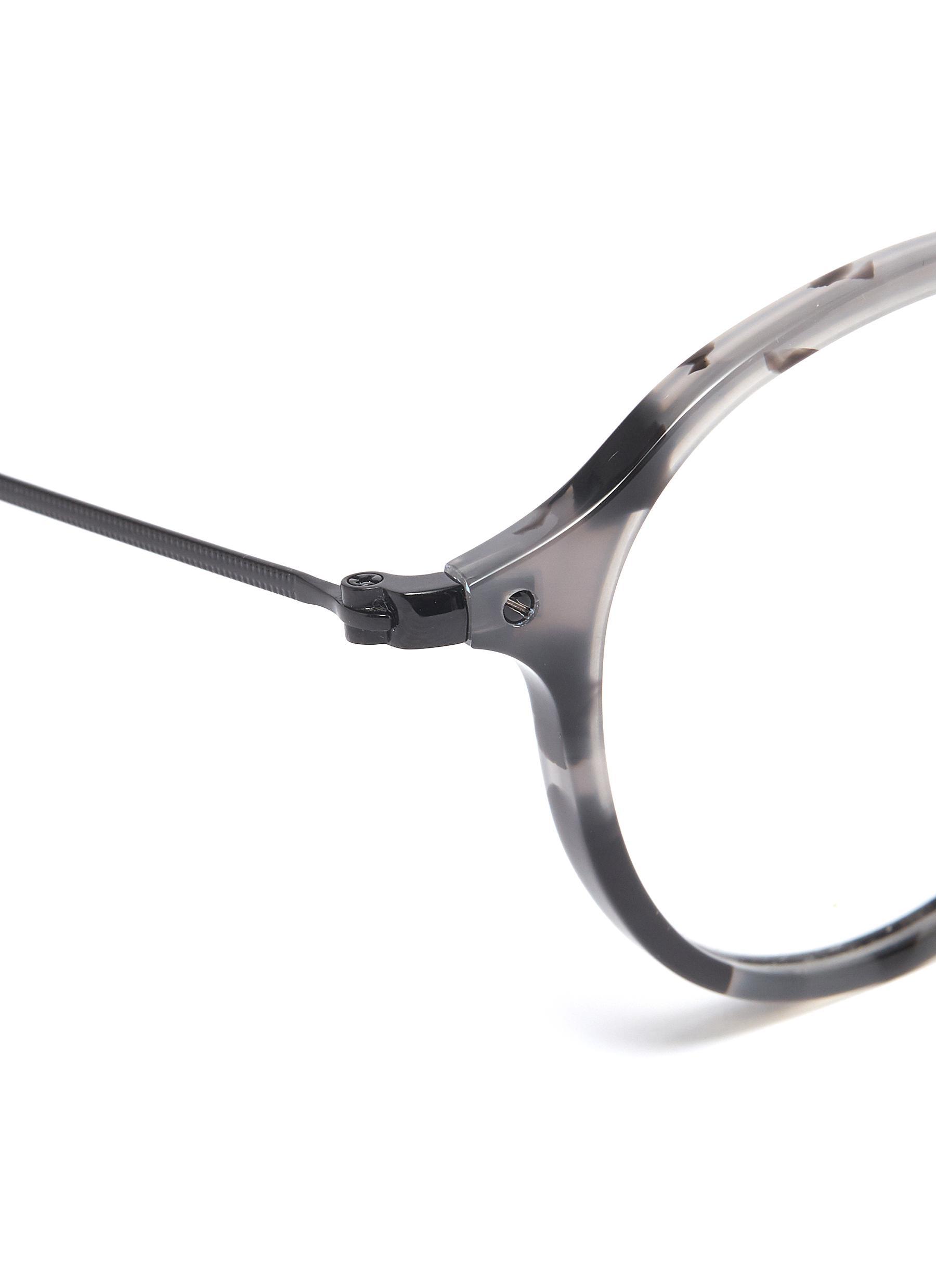 Ray Ban Fleck Tortoiseshell Acetate Rim Metal Round Optical Glasses