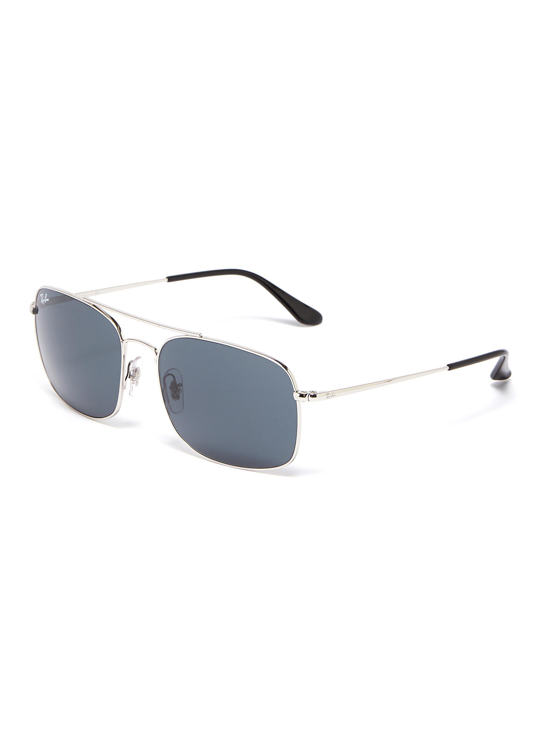 Ray Ban Rb3611 Double Bridge Metal Square Sunglasses For Men Lyst