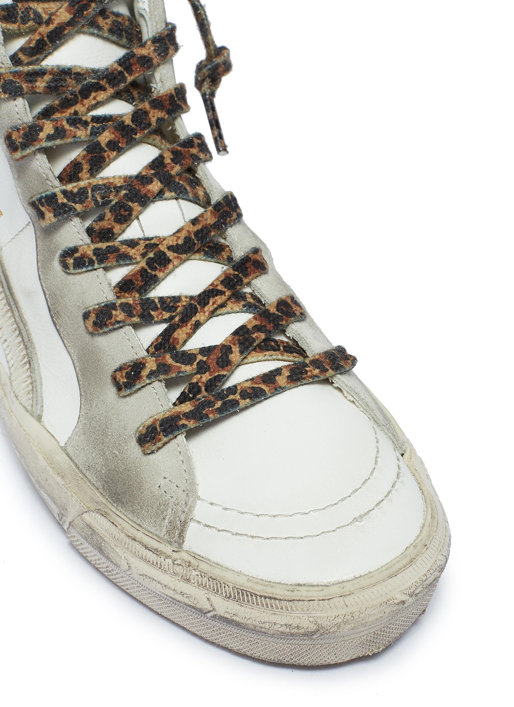 golden goose with leopard laces