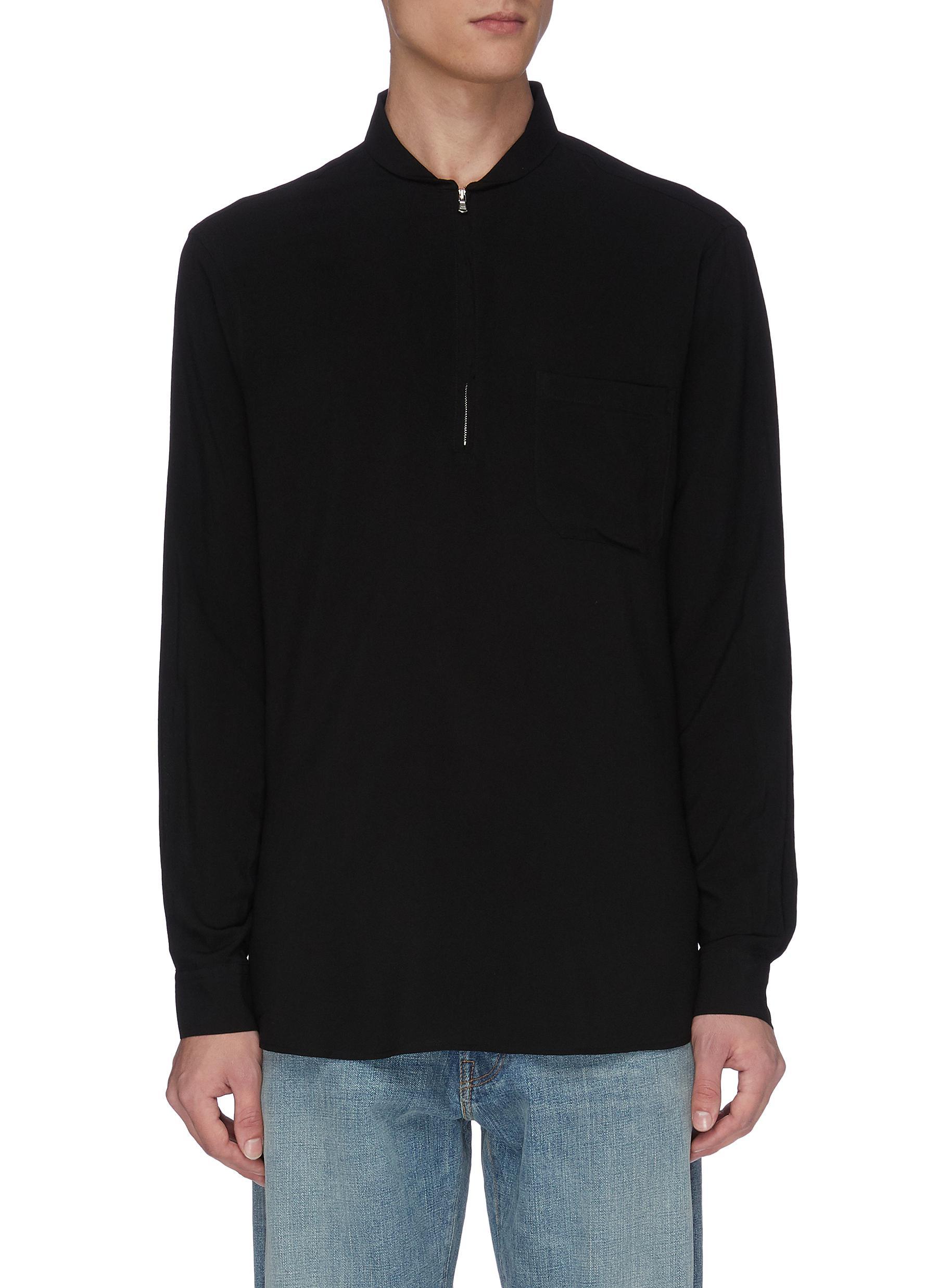 Our Legacy Chest Pocket Half-zip Shirt in Black for Men - Lyst