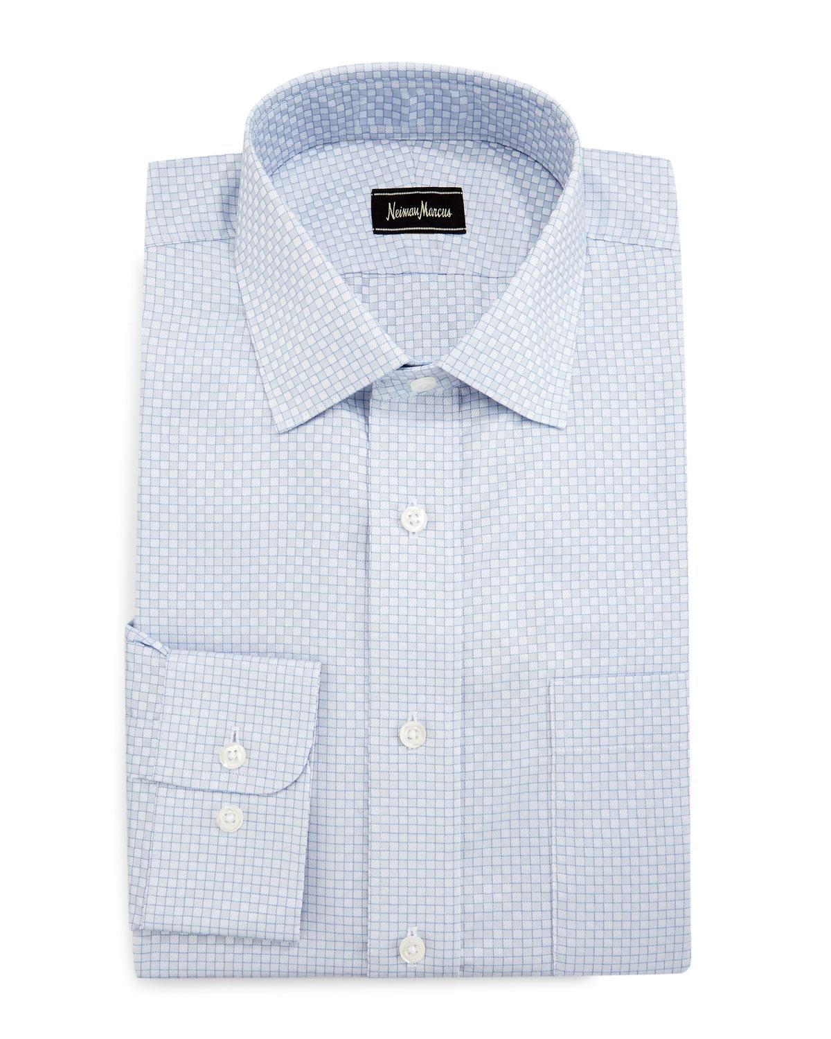 Neiman marcus Classic-fit Regular-finish Square Pattern Dress Shirt in ...