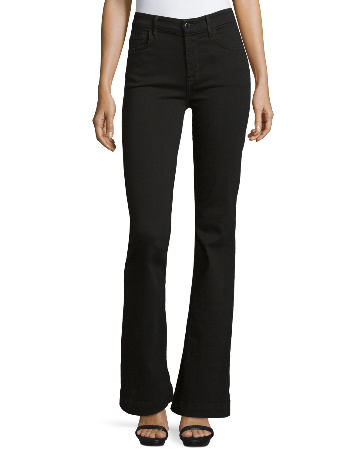 Jen7 Denim Trouser Flare Jeans In Black | Lyst Jen7 Denim Trouser Flare Jeans In Black | Lyst