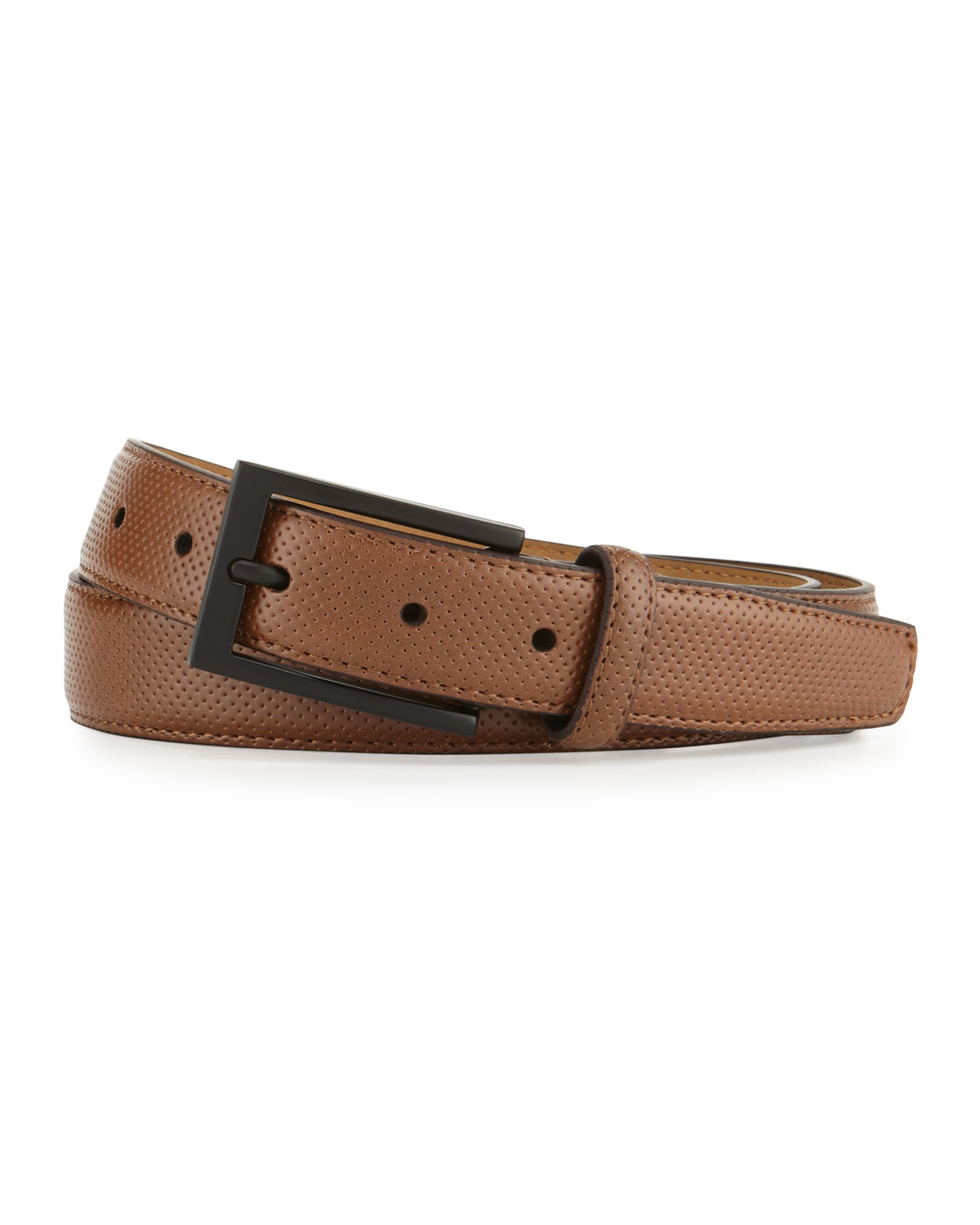 Neiman marcus Leather Pin-dot Belt in Brown for Men | Lyst