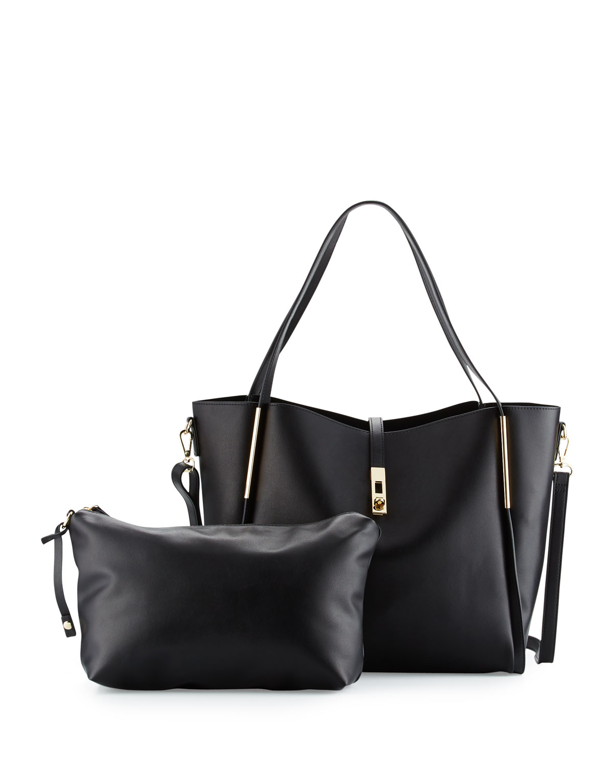 Neiman Marcus Abigail Faux-leather Tote Bag in Black - Lyst