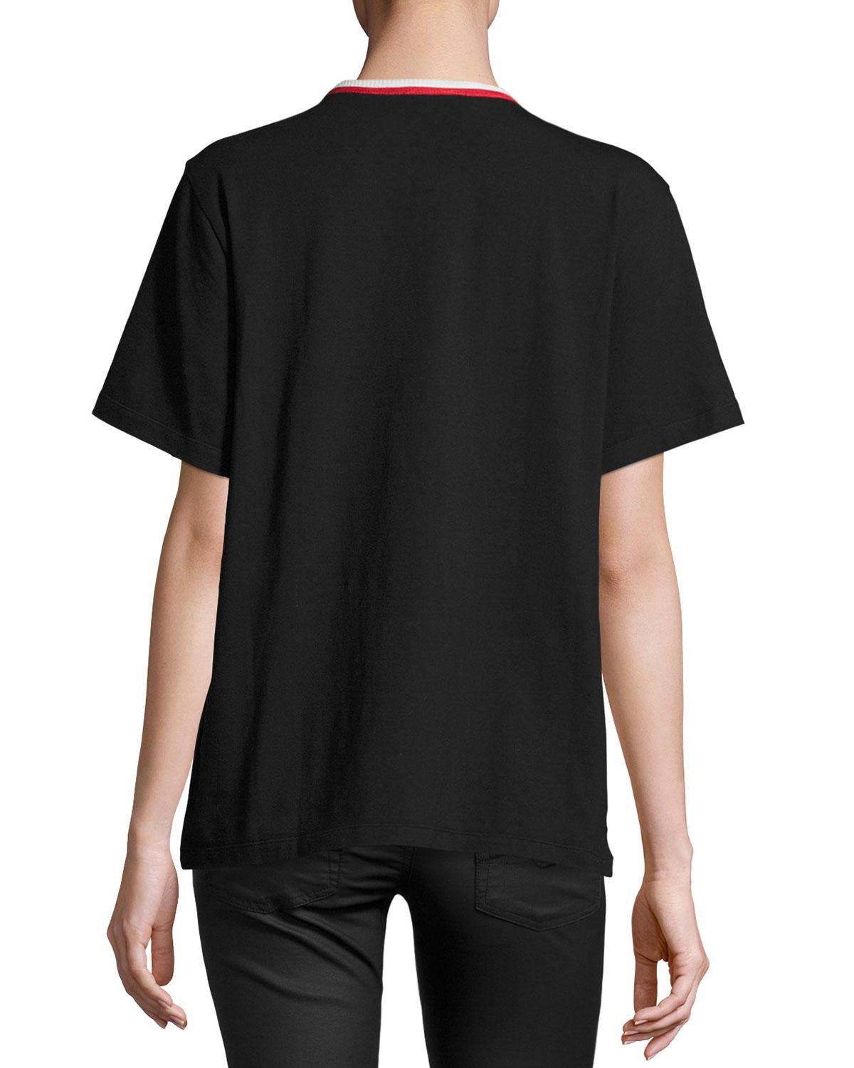 Lyst Opening Ceremony Piped Sleeve Top In Black lyst opening ceremony piped sleeve top in black