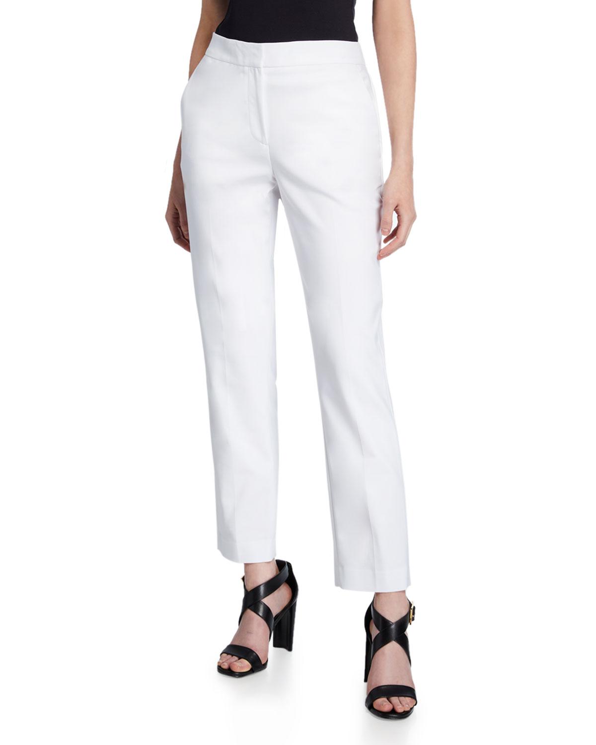 Donna Karan Straight-leg Pants With Back Pockets in White - Lyst