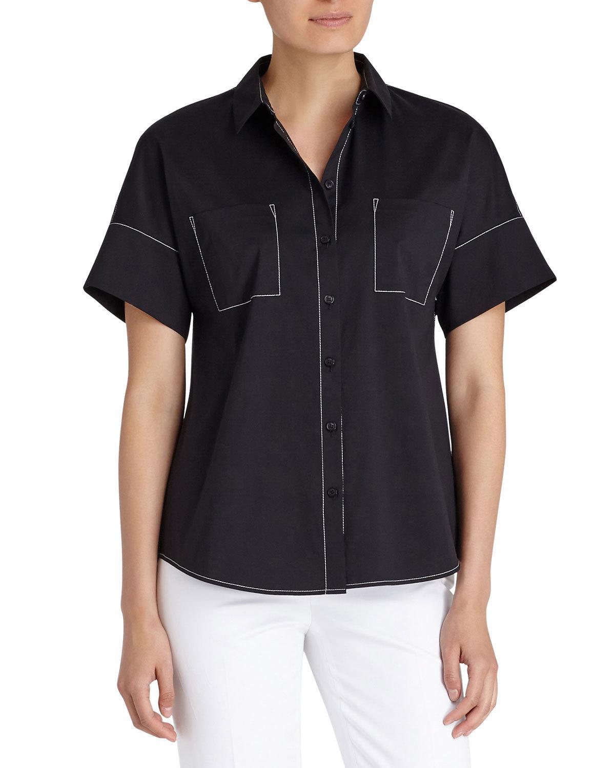 Rosalia Blouse lyst lafayette 148 new york rosalia topstitch button Rosalia Blouse lyst lafayette 148 new york rosalia topstitch button