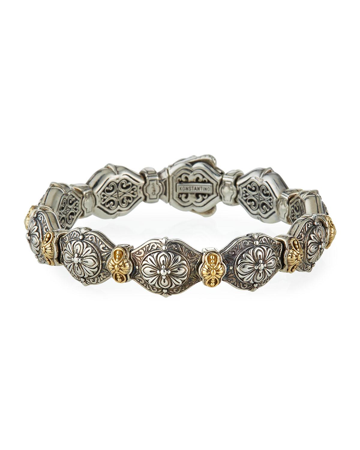 Konstantino Thalassa Silver & 18k Gold Link Bracelet in Metallic Lyst
