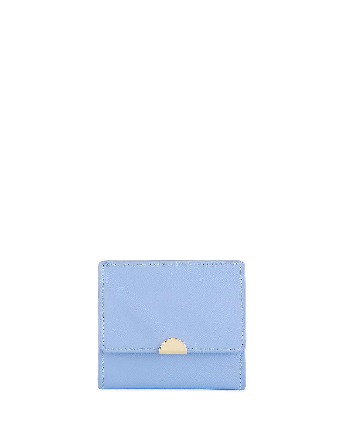Lyst Neiman Marcus Saffiano Leather Flap Card Coin Pouch In Purple Neiman Marcus