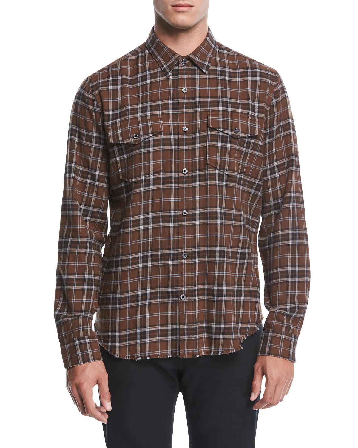 boys brown plaid shirt