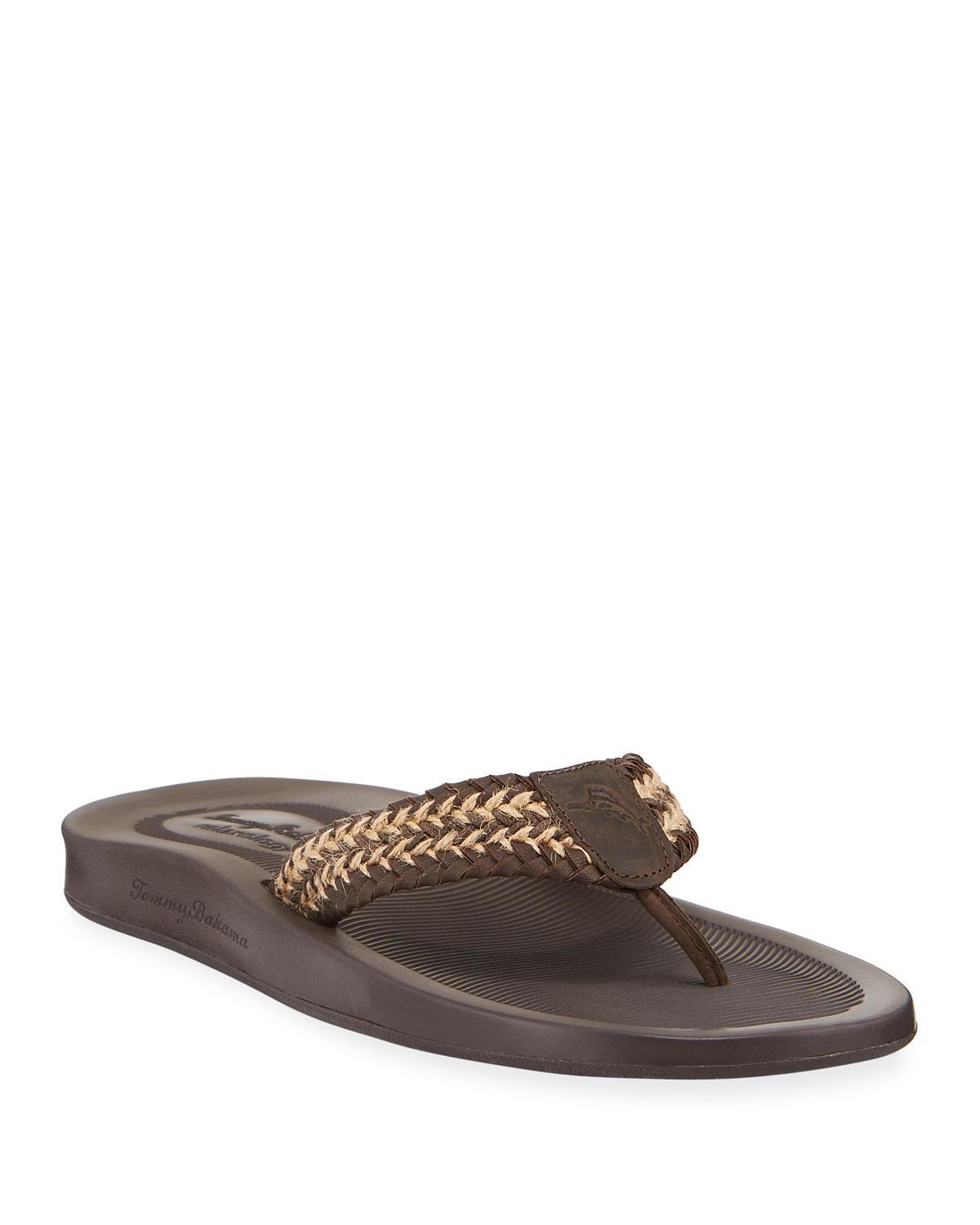 Lyst - Tommy Bahama Men's Elio Spring Leather Thong Sandals in Brown ...