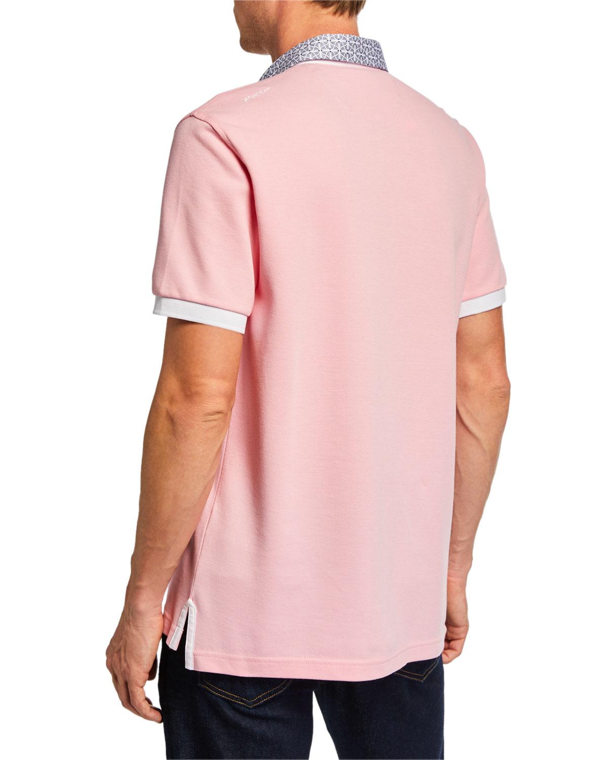 Maceoo Men's Partial Button-front Sports Polo in Pink for Men - Save 16% - Lyst