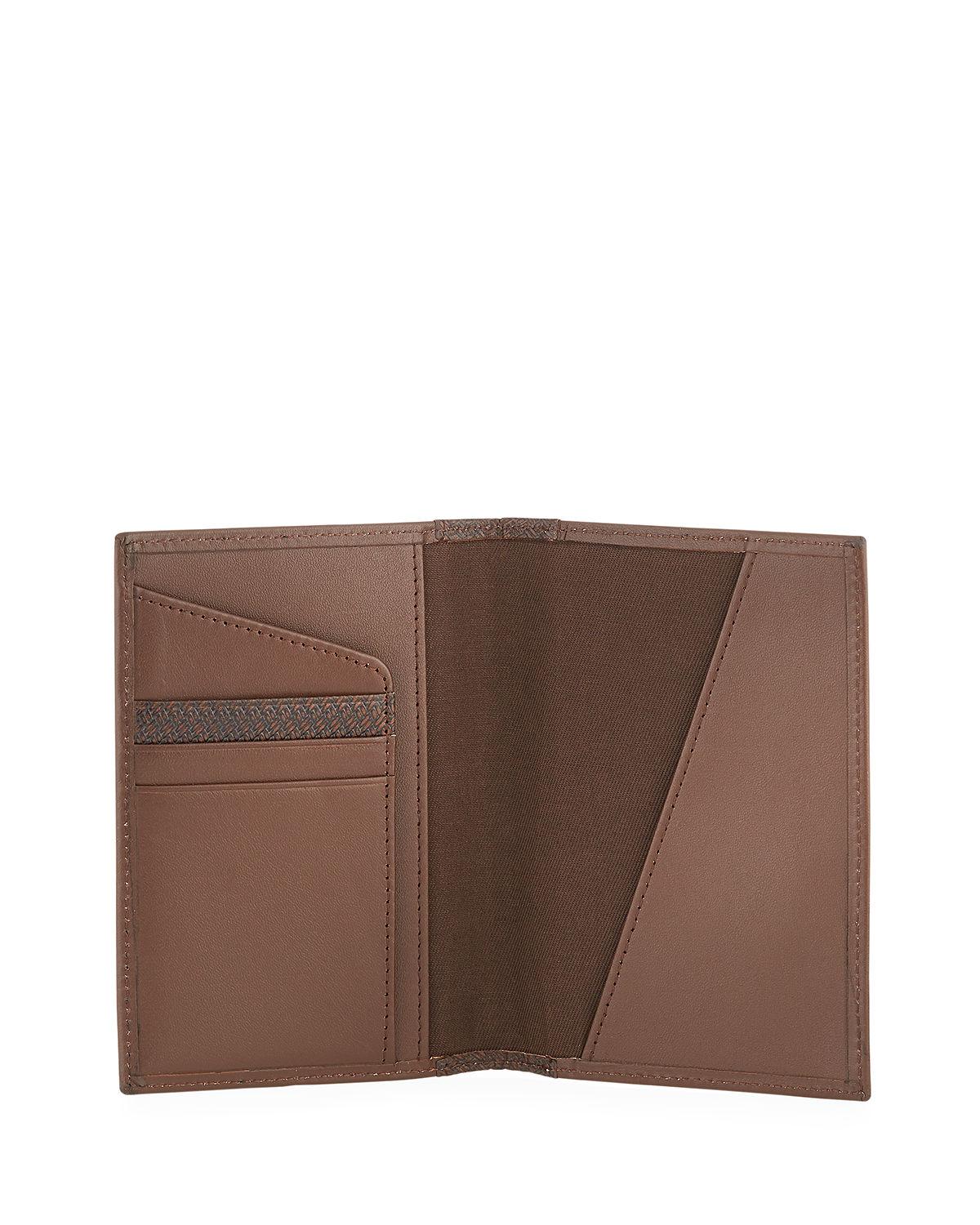 Neiman Marcus Men&#39;s Leather Passport Wallet in Brown for Men - Lyst