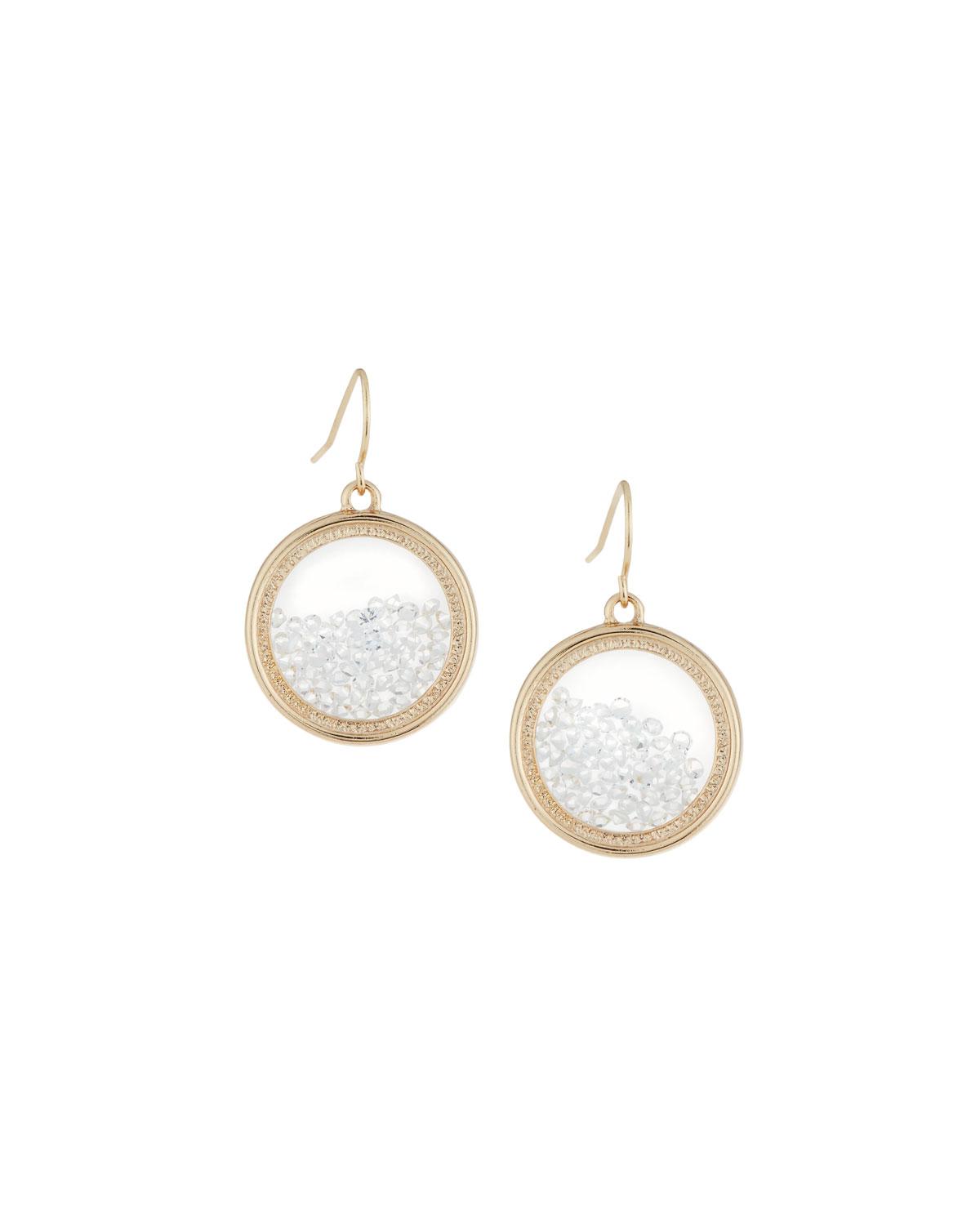 Lydell Nyc Clear Round Shaker Earrings In Metallic Lyst Lydell Nyc