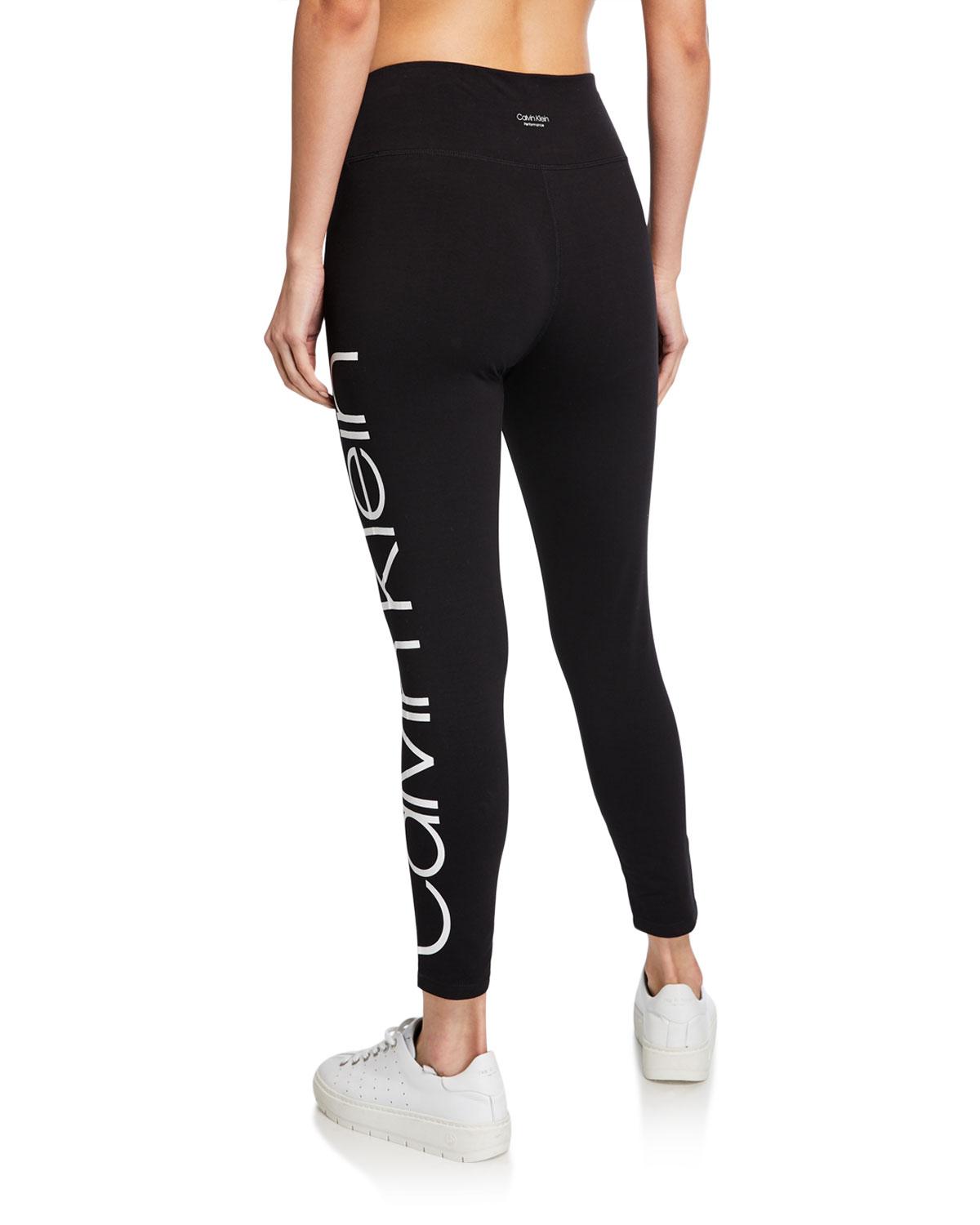 Calvin Klein High-waist Logo Leggings in Blue - Lyst