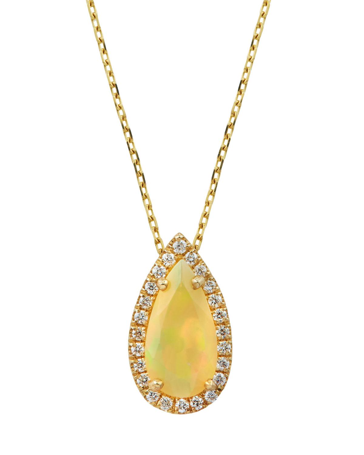 Lyst - KALAN by Suzanne Kalan 14k Pear Opal Pendant Necklace W/ Diamonds