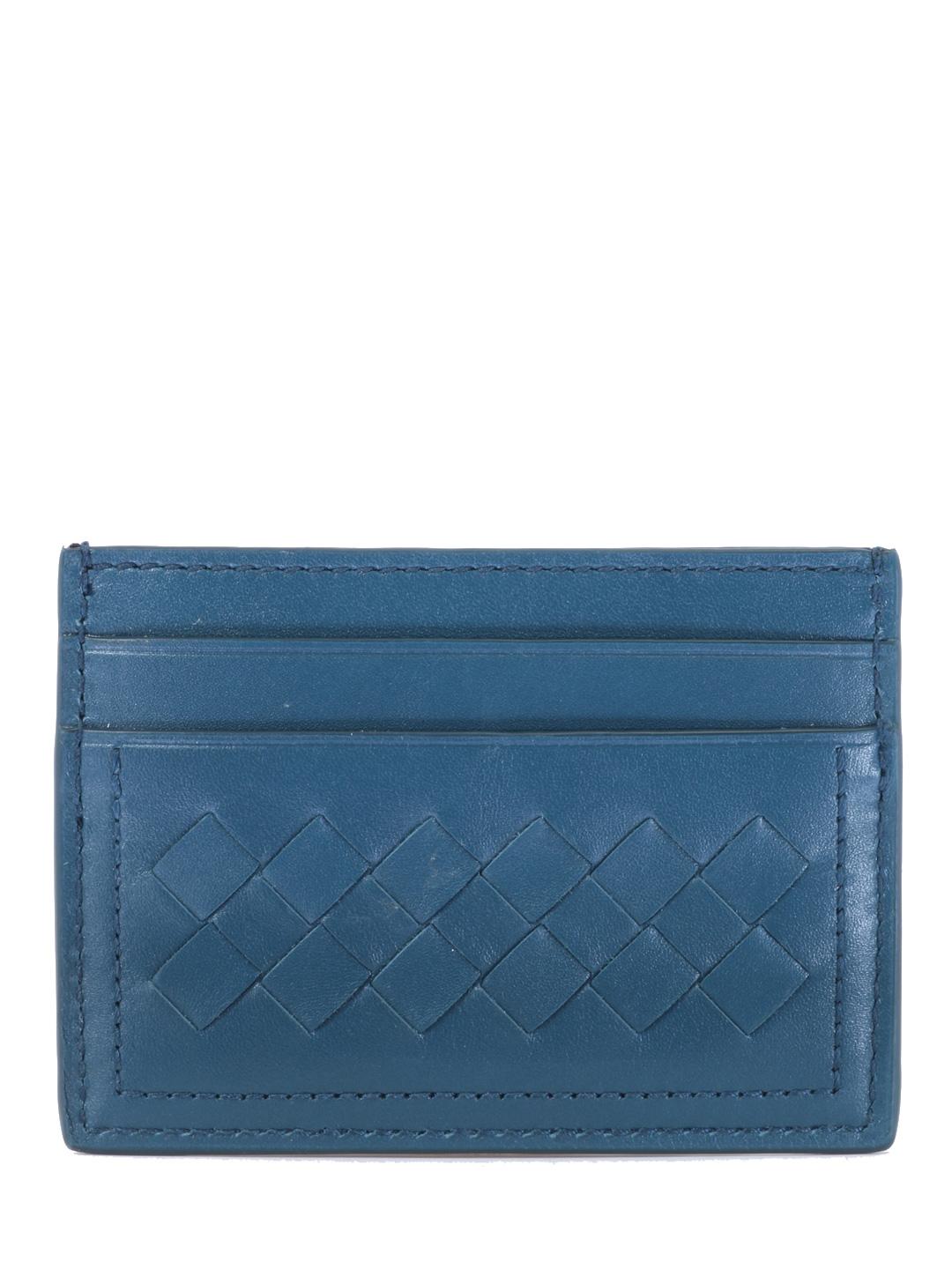 bottega veneta card holder blue