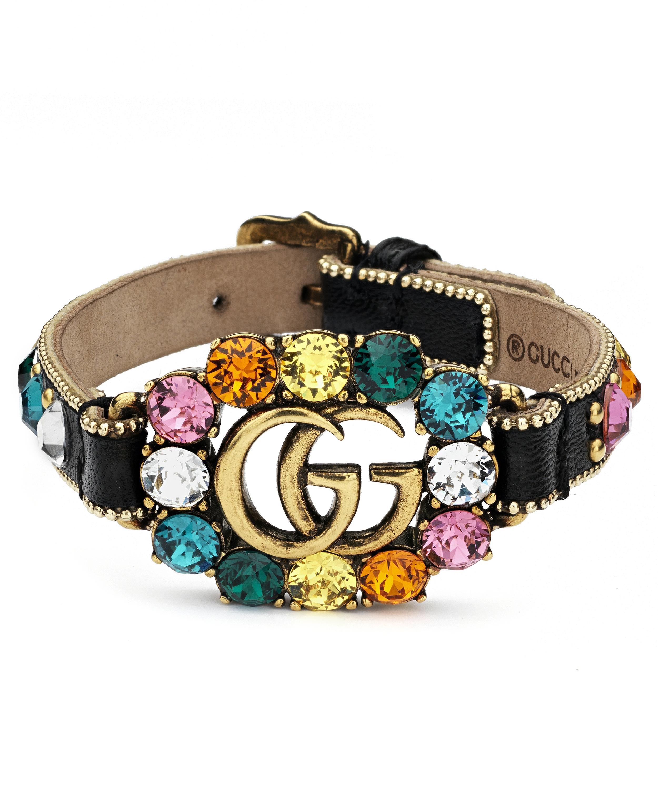 Lyst - Gucci Leather Bracelet With Double G