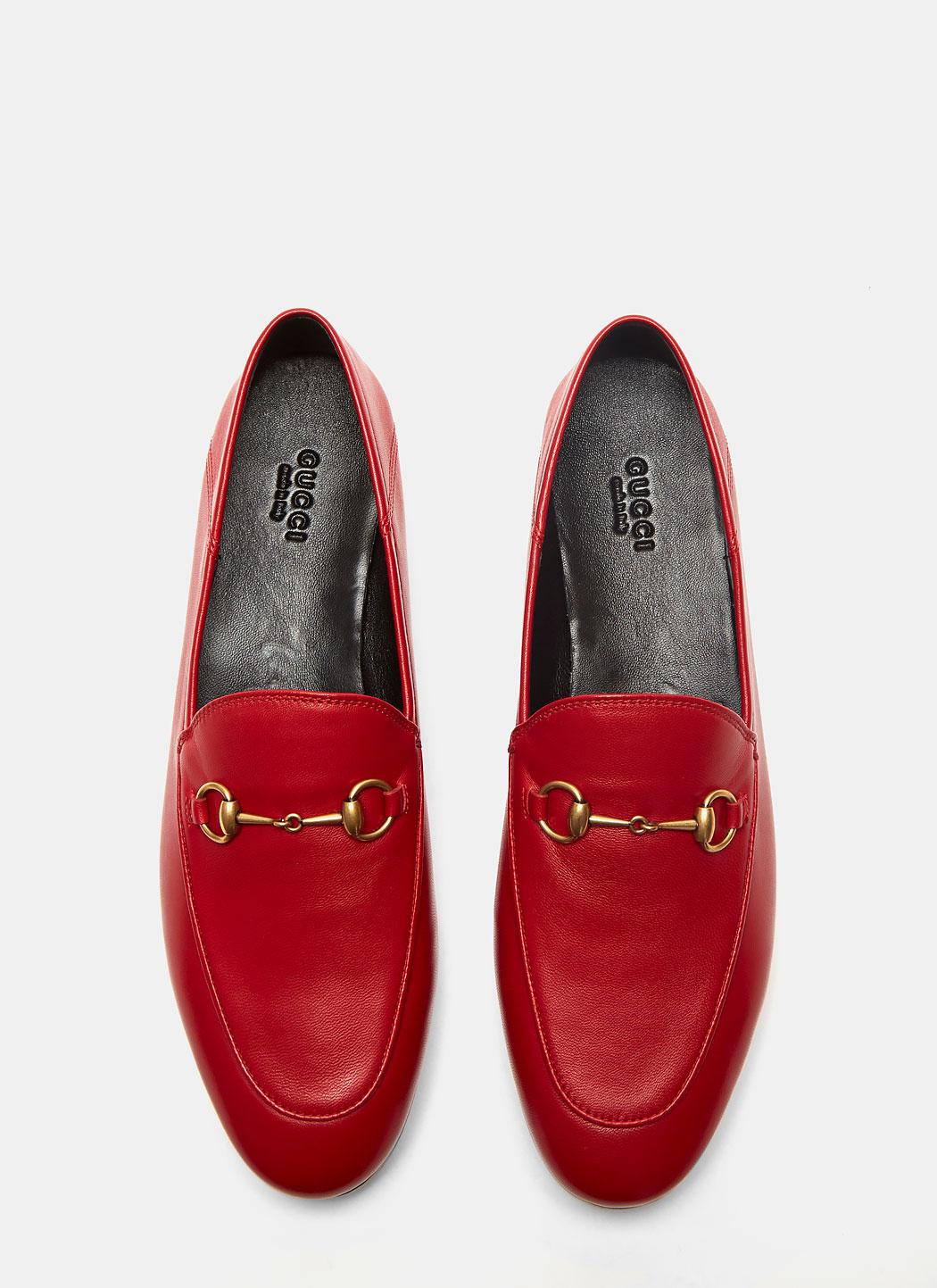 Lyst - Gucci Women's Jordaan Classic Leather Slip-on Loafers In Red in Red