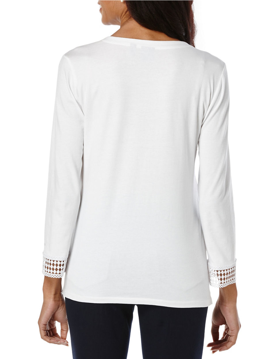 Lace Overlay Contrast Trim Long Jacket White Lace Overlay Contrast Trim Long Jacket White