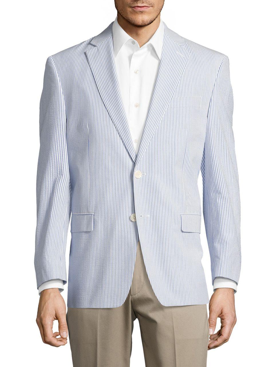 Lyst - Lauren By Ralph Lauren Seersucker Suit Jacket in Blue for Men