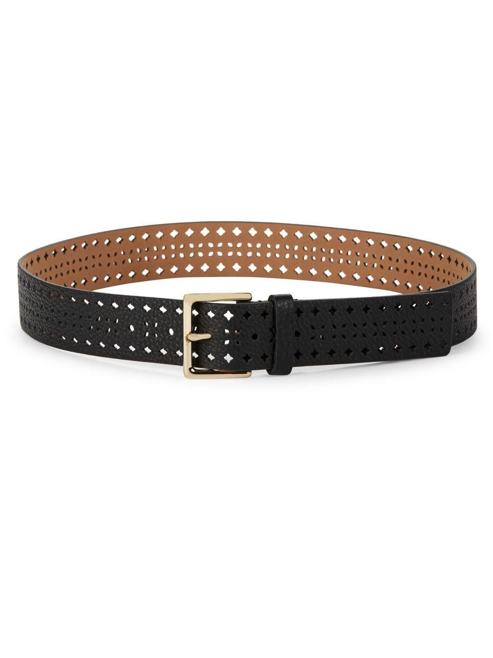 Kate spade Shrunken Perforated Leather Belt in Black Lyst