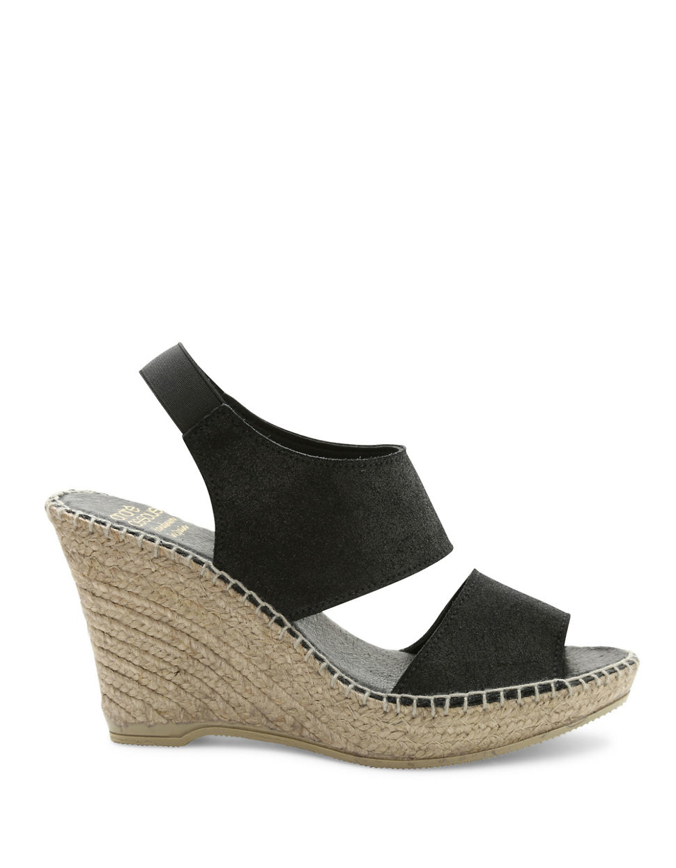 Andre assous Reese Suede Platform Wedge Sandals in Purple | Lyst