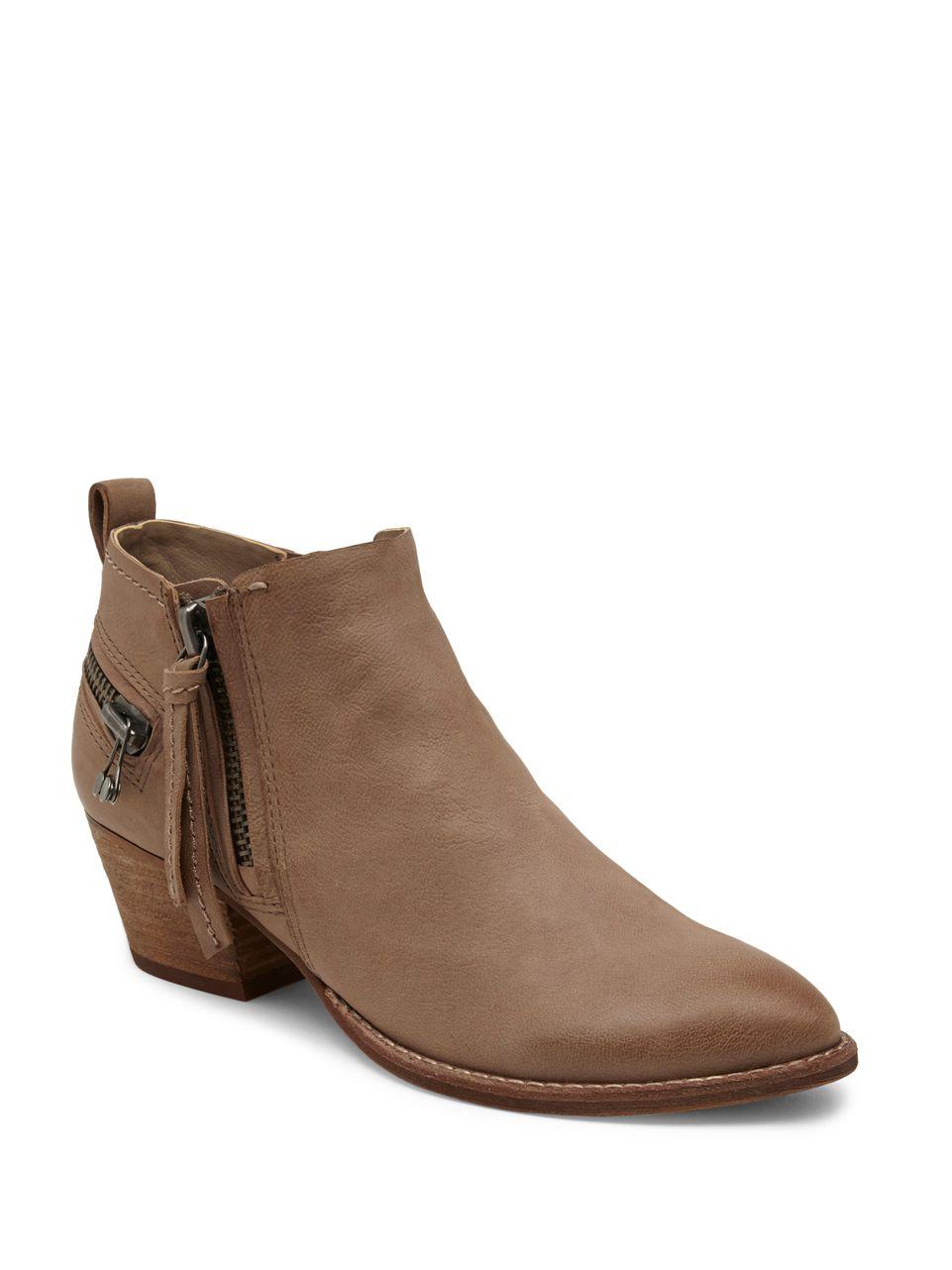 Dolce vita Saylor Side Zip Booties in Brown Lyst
