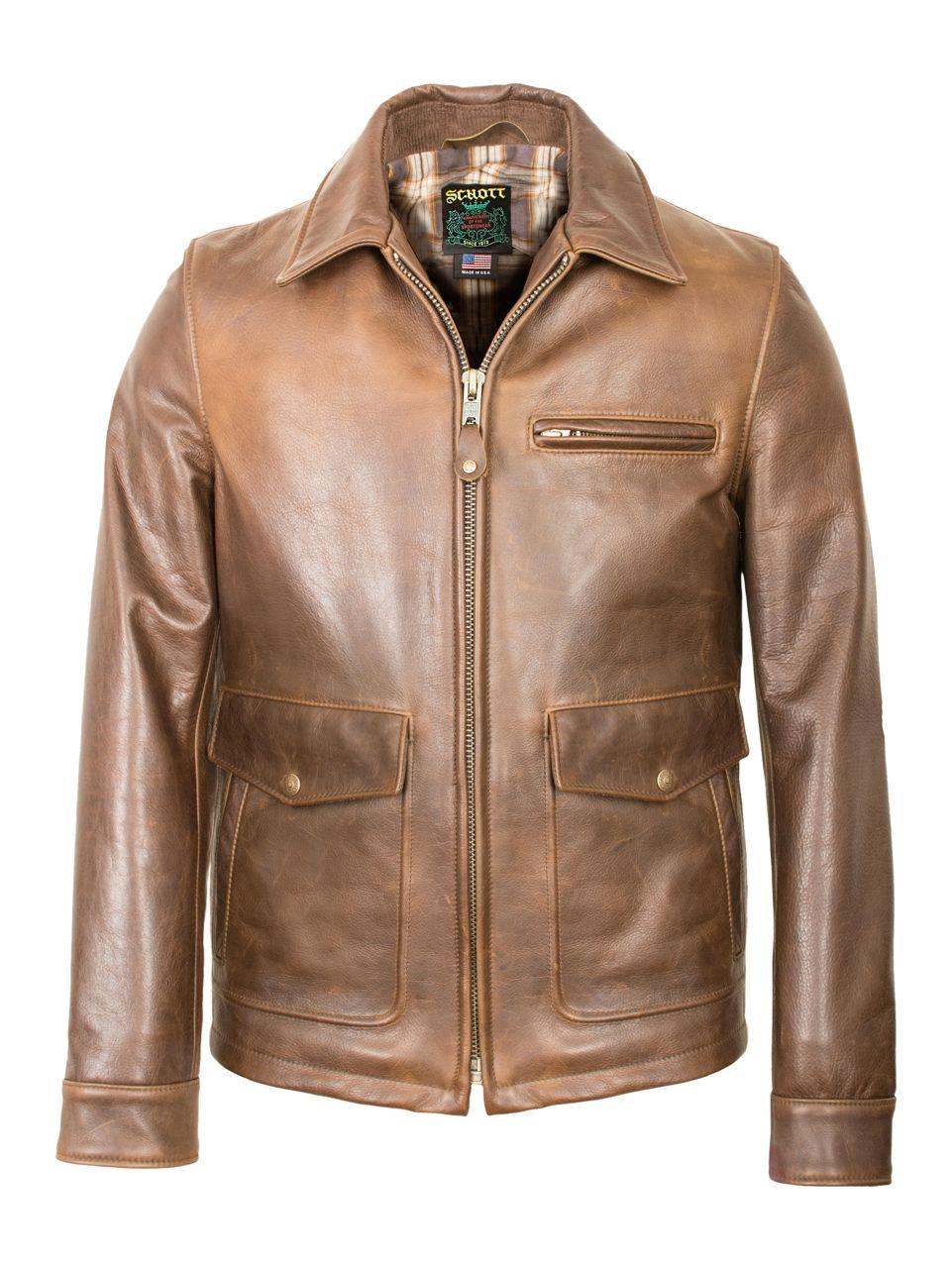 Lyst - Schott Nyc Burnished Leather Delivery Jacket in Brown for Men