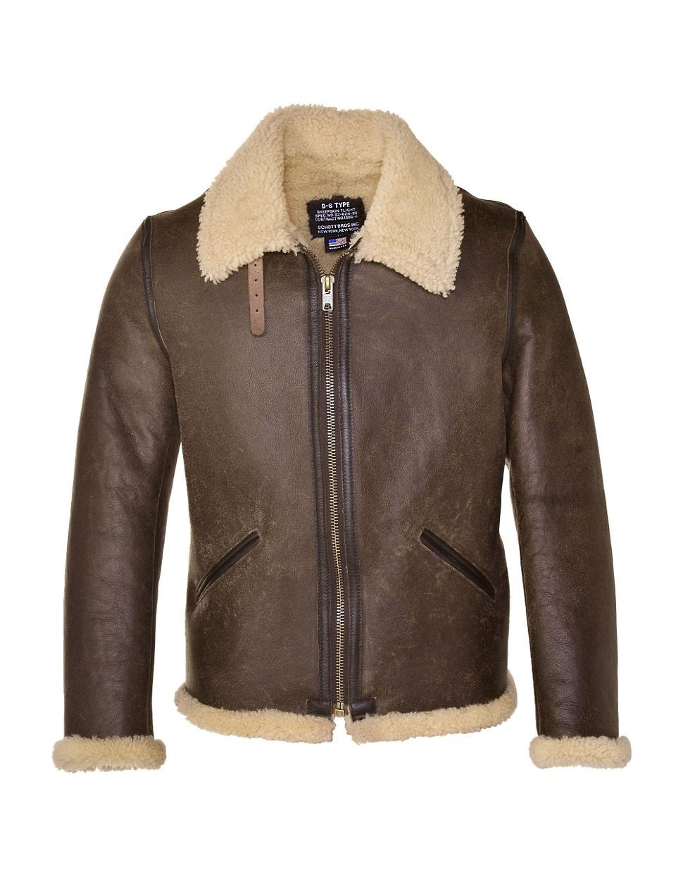 Schott Nyc Vintage Sheepskin B 6 Jacket In Brown For Men Lyst Schott Nyc Men S Brown Vintage Sheepskin B 6 Jacket