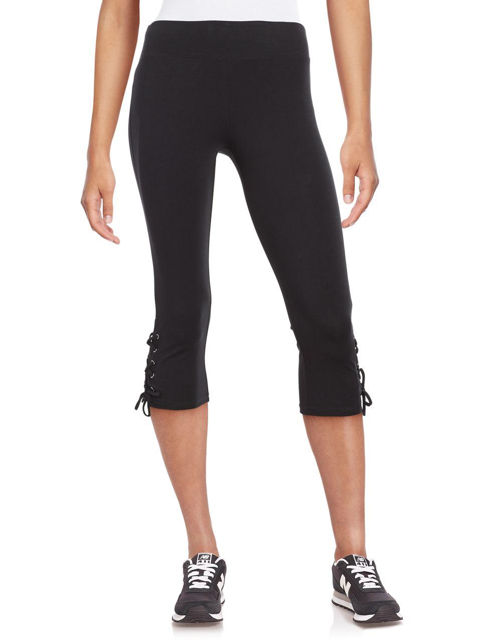Lyst - Marc New York Lace-up Cuff Yoga Pants in Black