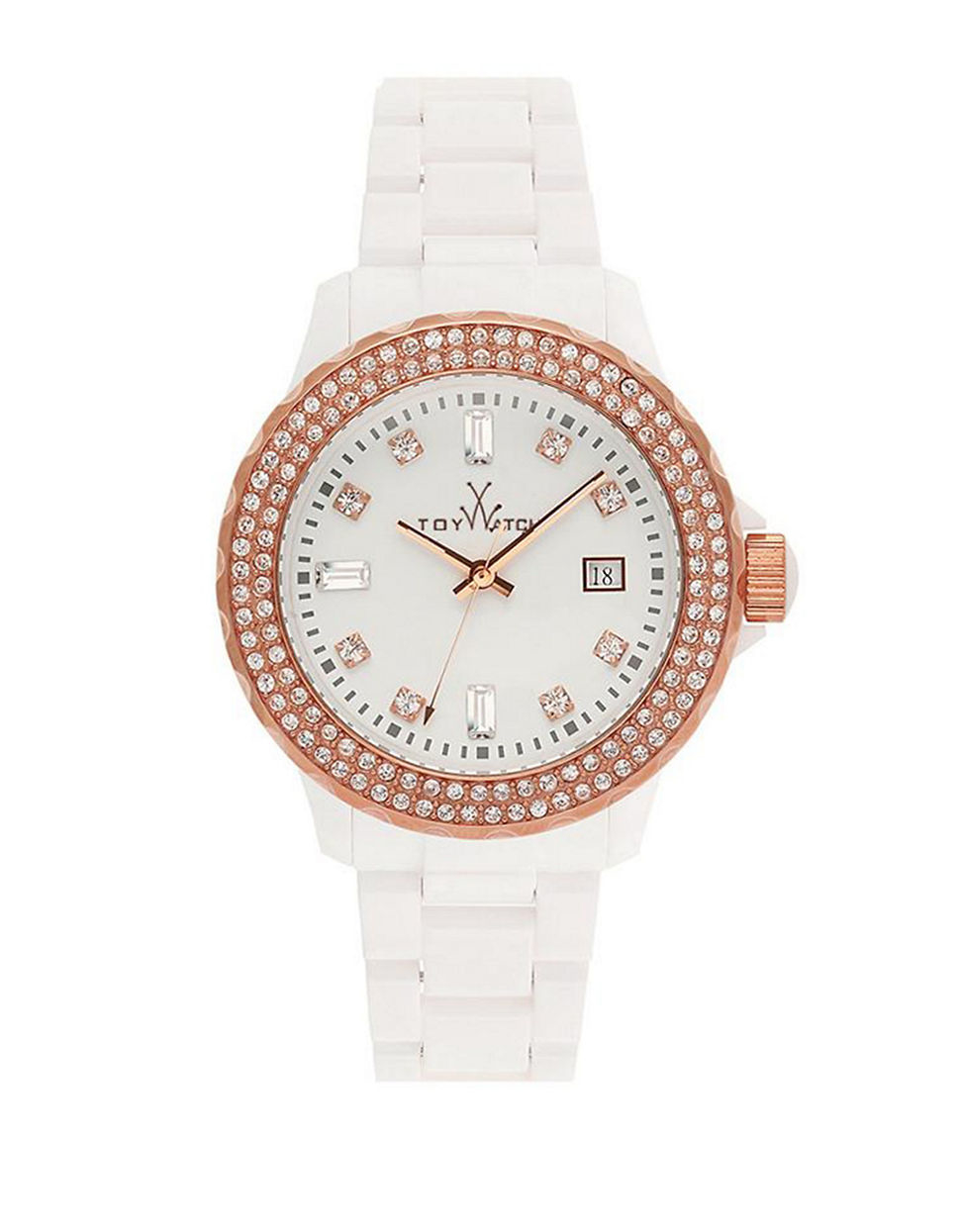 Toy watch Ladies Two Tone And Crystal Watch in White | Lyst