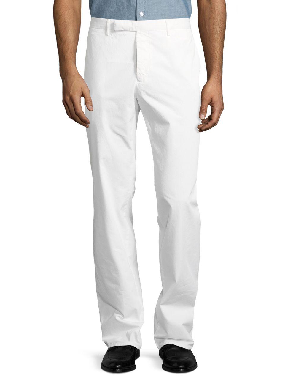 Hardy amies Tipton Straight-leg Cotton Pants in White for Men | Lyst