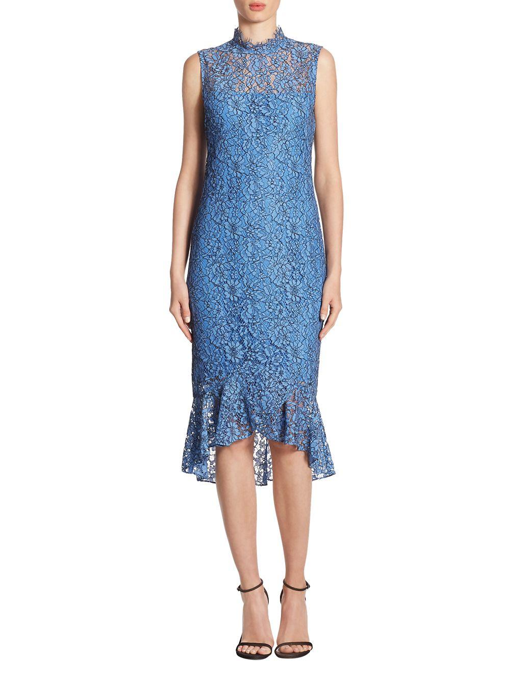 Shoshanna Sleeveless Lace Dress in Blue | Lyst