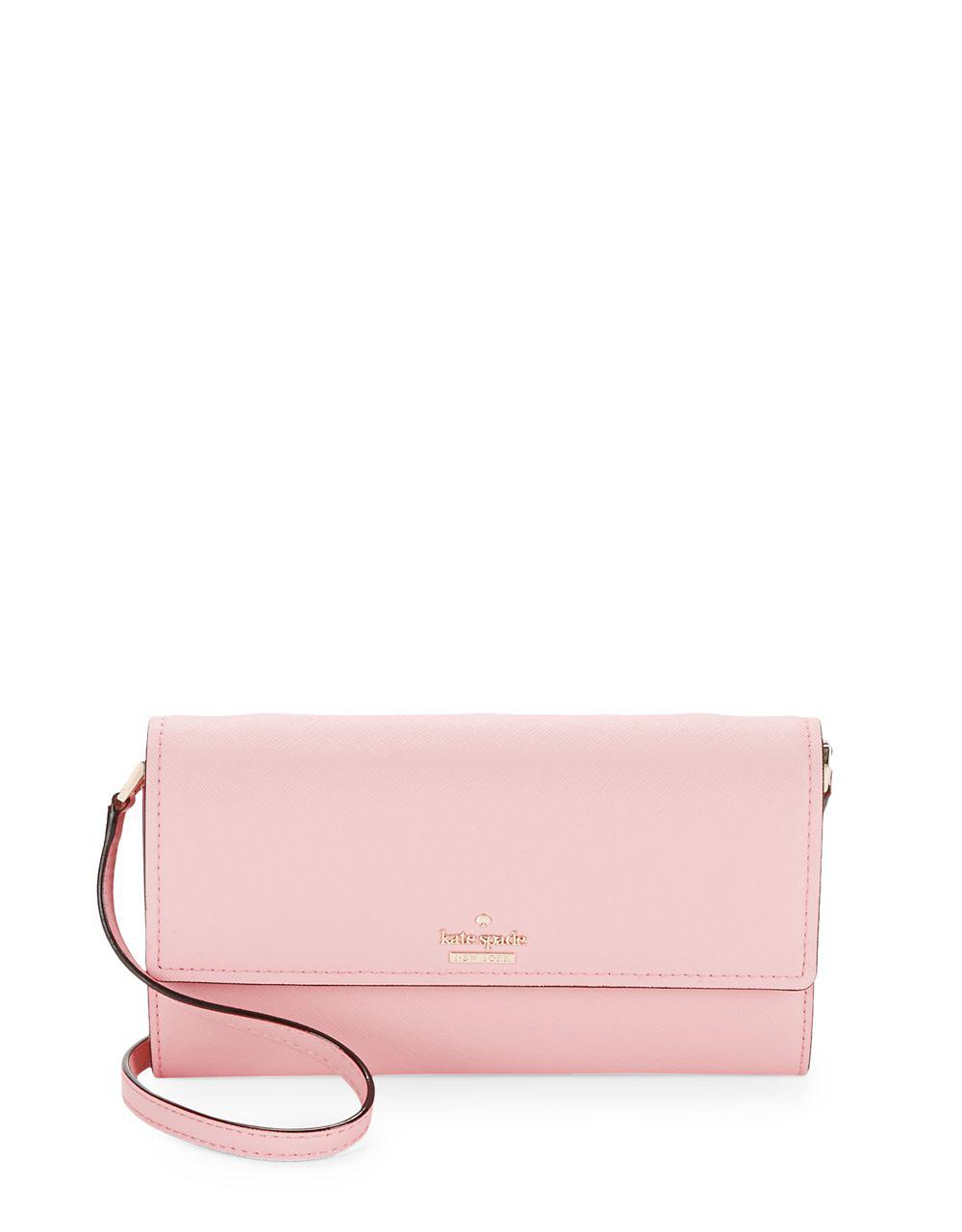 Lyst Kate Spade Leather Crossbody Clutch In Pink Gallery